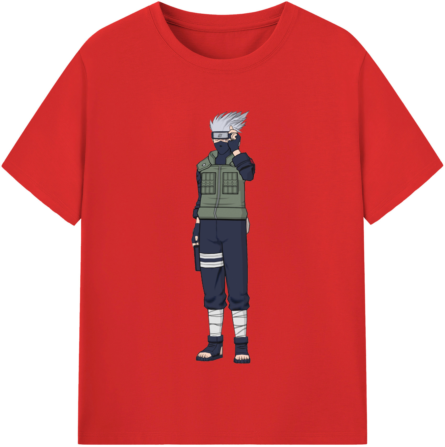 （画像用） NARUTO -ナルト- はたけ カカシ Hatake Kakashi 綿100％半袖Tシャツ（フロントプリント）