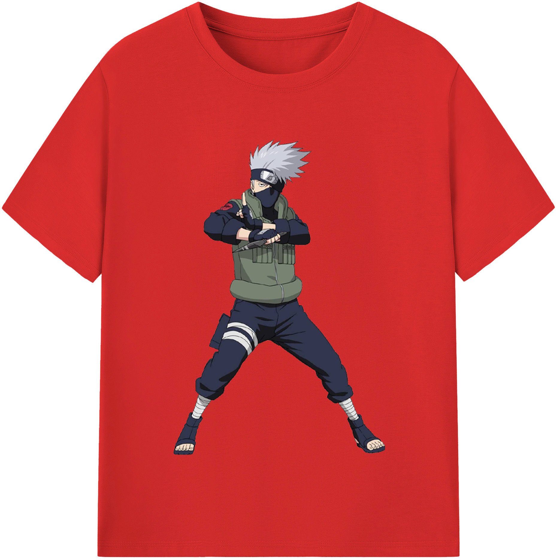 （画像用） NARUTO -ナルト- はたけ カカシ Hatake Kakashi 綿100％半袖Tシャツ（フロントプリント）