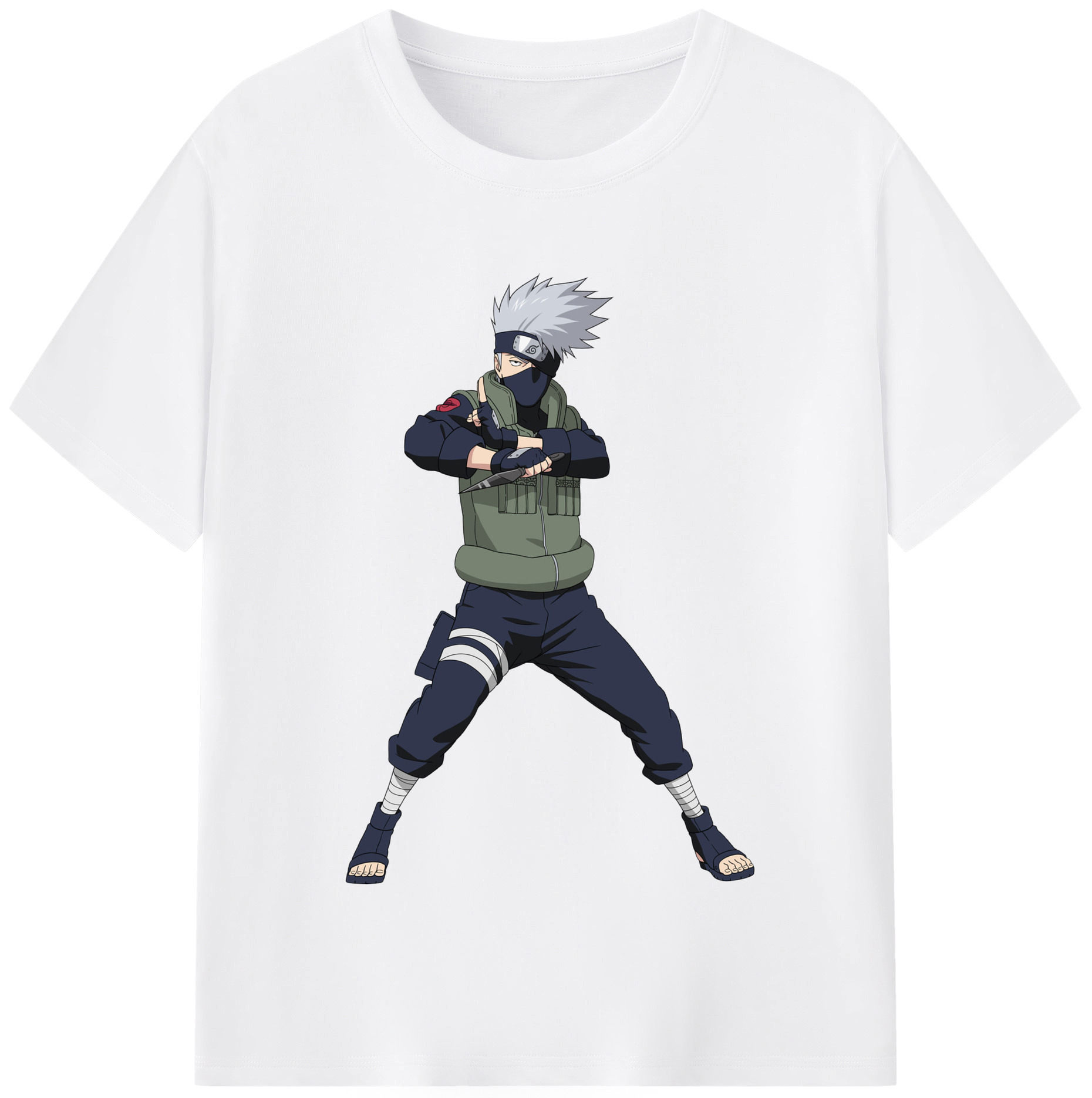 （画像用） NARUTO -ナルト- はたけ カカシ Hatake Kakashi 綿100％半袖Tシャツ（フロントプリント）