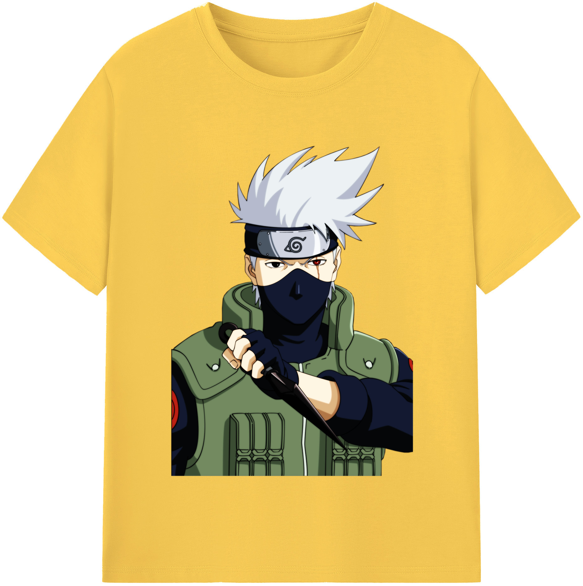 （画像用） NARUTO -ナルト- はたけ カカシ Hatake Kakashi 綿100％半袖Tシャツ（フロントプリント）