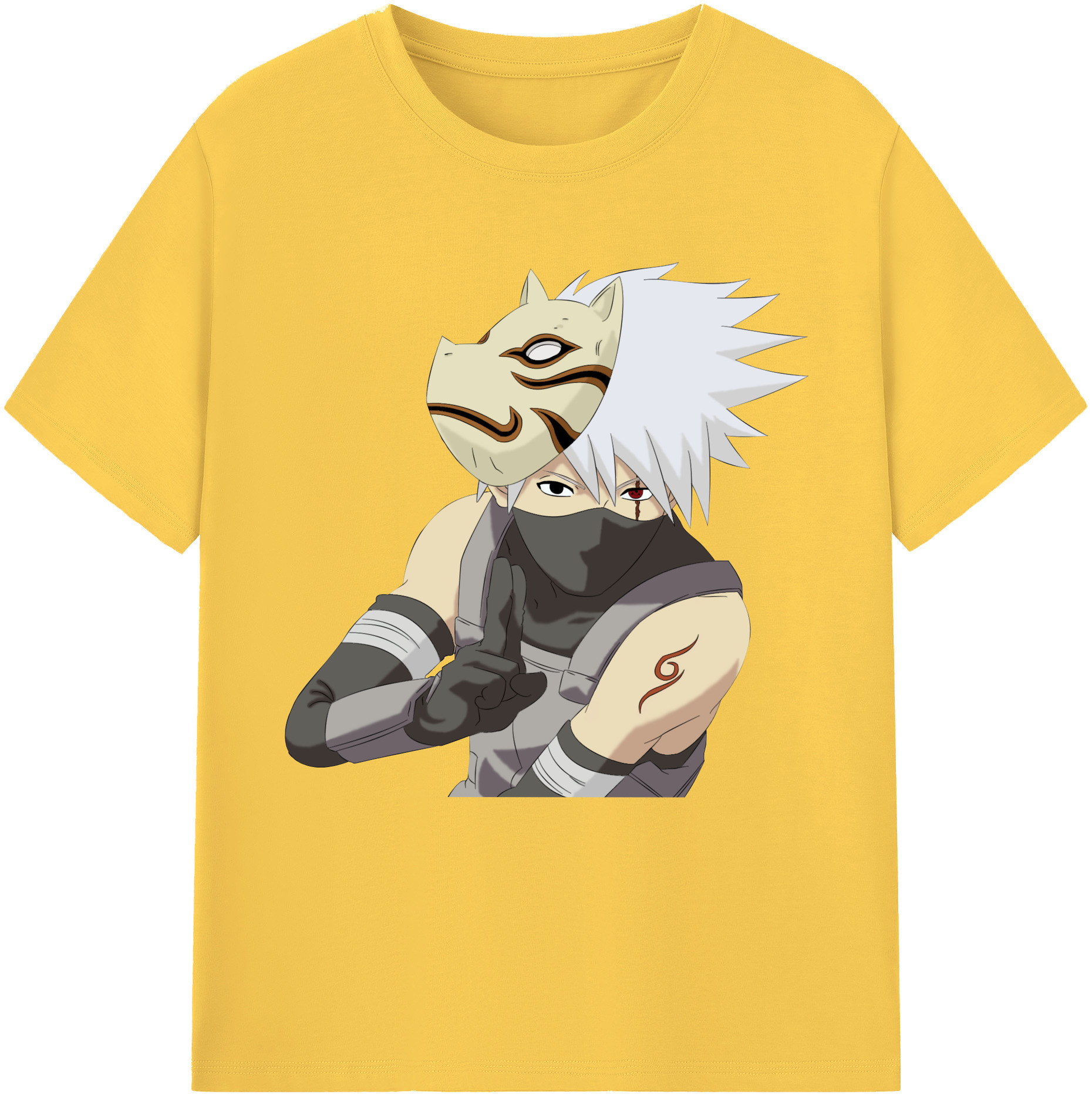 （画像用） NARUTO -ナルト- はたけ カカシ Hatake Kakashi 綿100％半袖Tシャツ（フロントプリント）