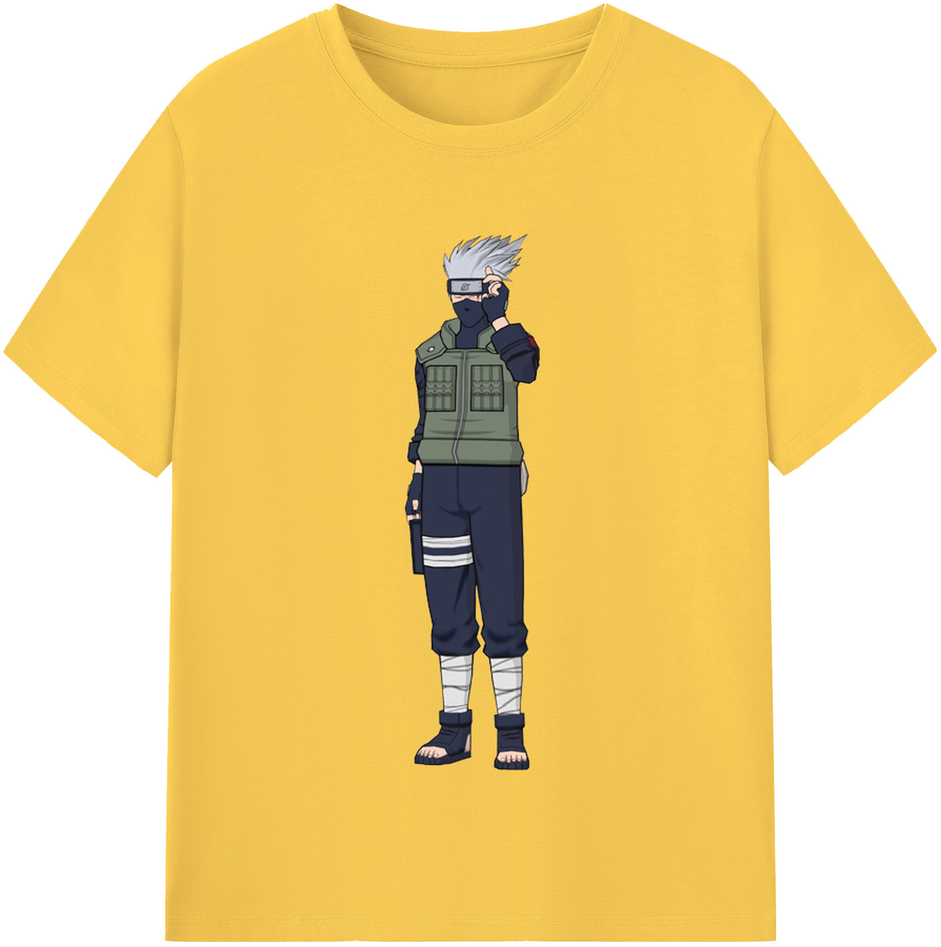 （画像用） NARUTO -ナルト- はたけ カカシ Hatake Kakashi 綿100％半袖Tシャツ（フロントプリント）