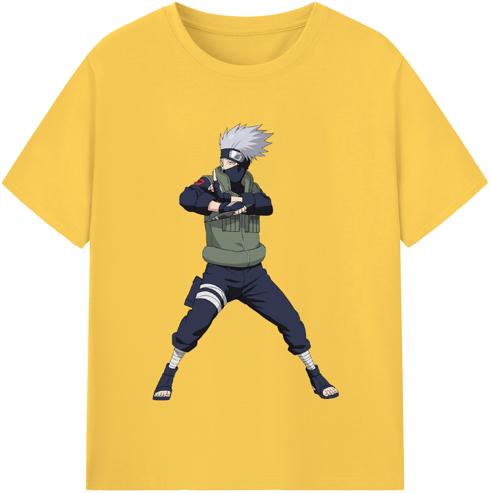 （画像用） NARUTO -ナルト- はたけ カカシ Hatake Kakashi 綿100％半袖Tシャツ（フロントプリント）
