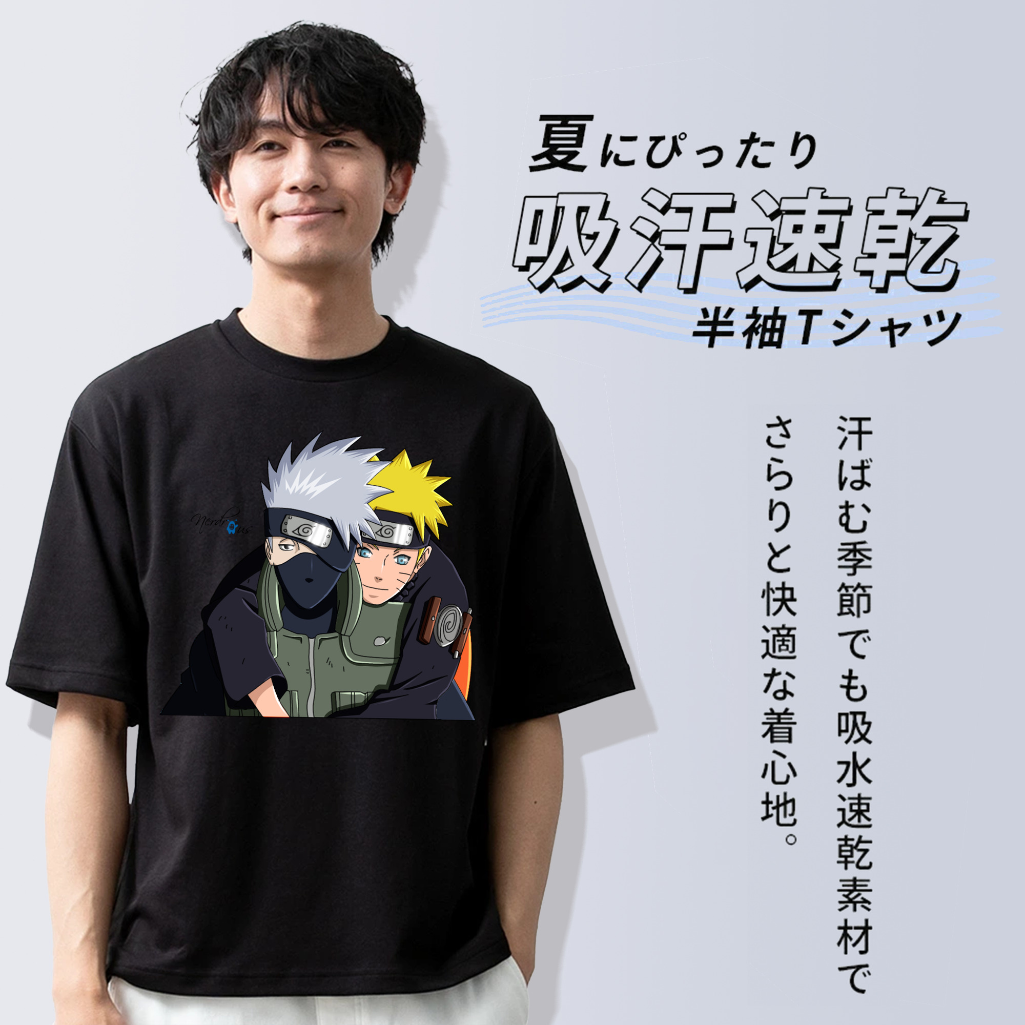 NARUTO -ナルト- はたけ カカシ Hatake Kakashi 綿100％半袖Tシャツ（フロントプリント）