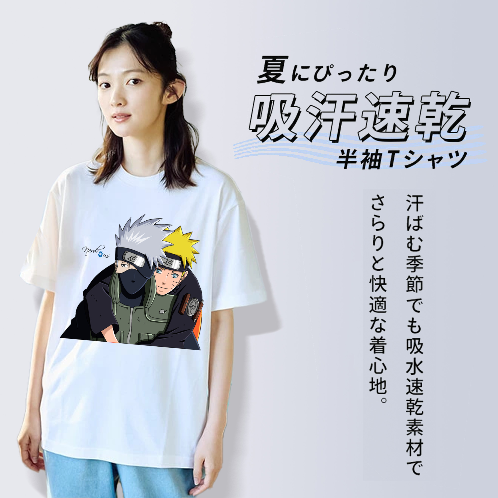 NARUTO -ナルト- はたけ カカシ Hatake Kakashi 綿100％半袖Tシャツ（フロントプリント）