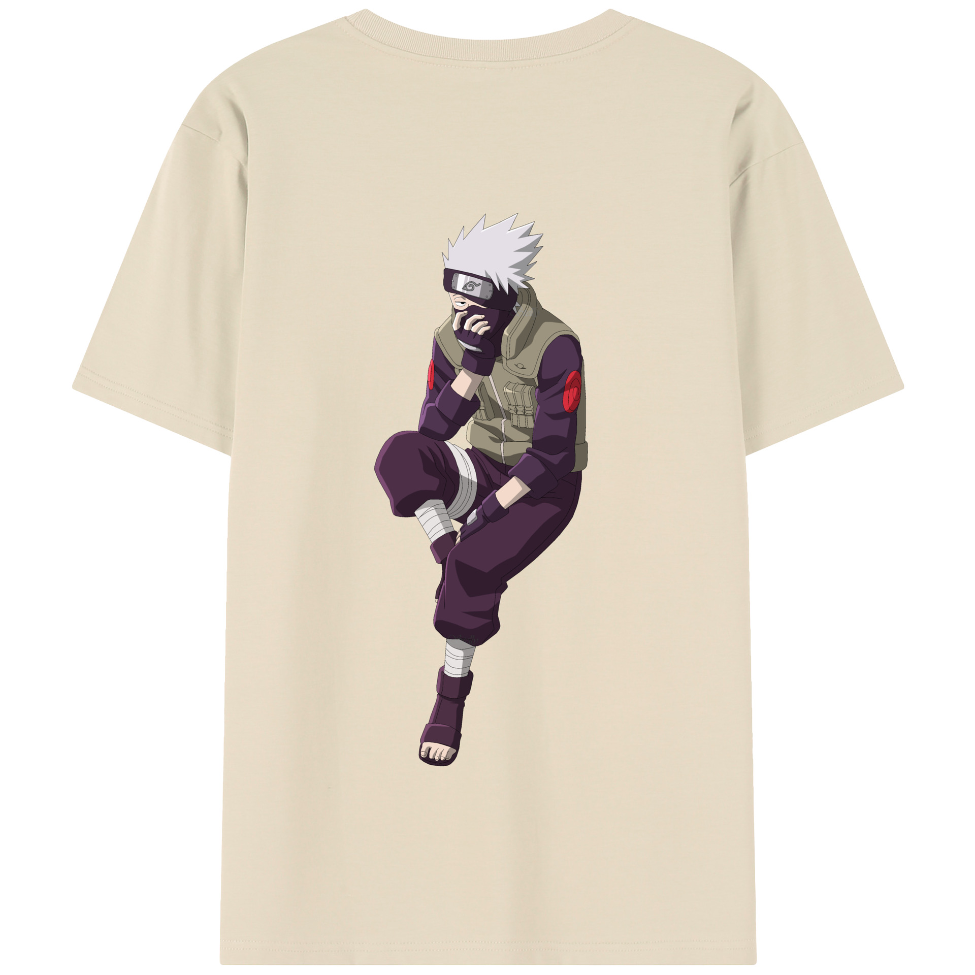 （画像用） NARUTO -ナルト- はたけ カカシ Hatake Kakashi 綿100％半袖Tシャツ（背面プリント）