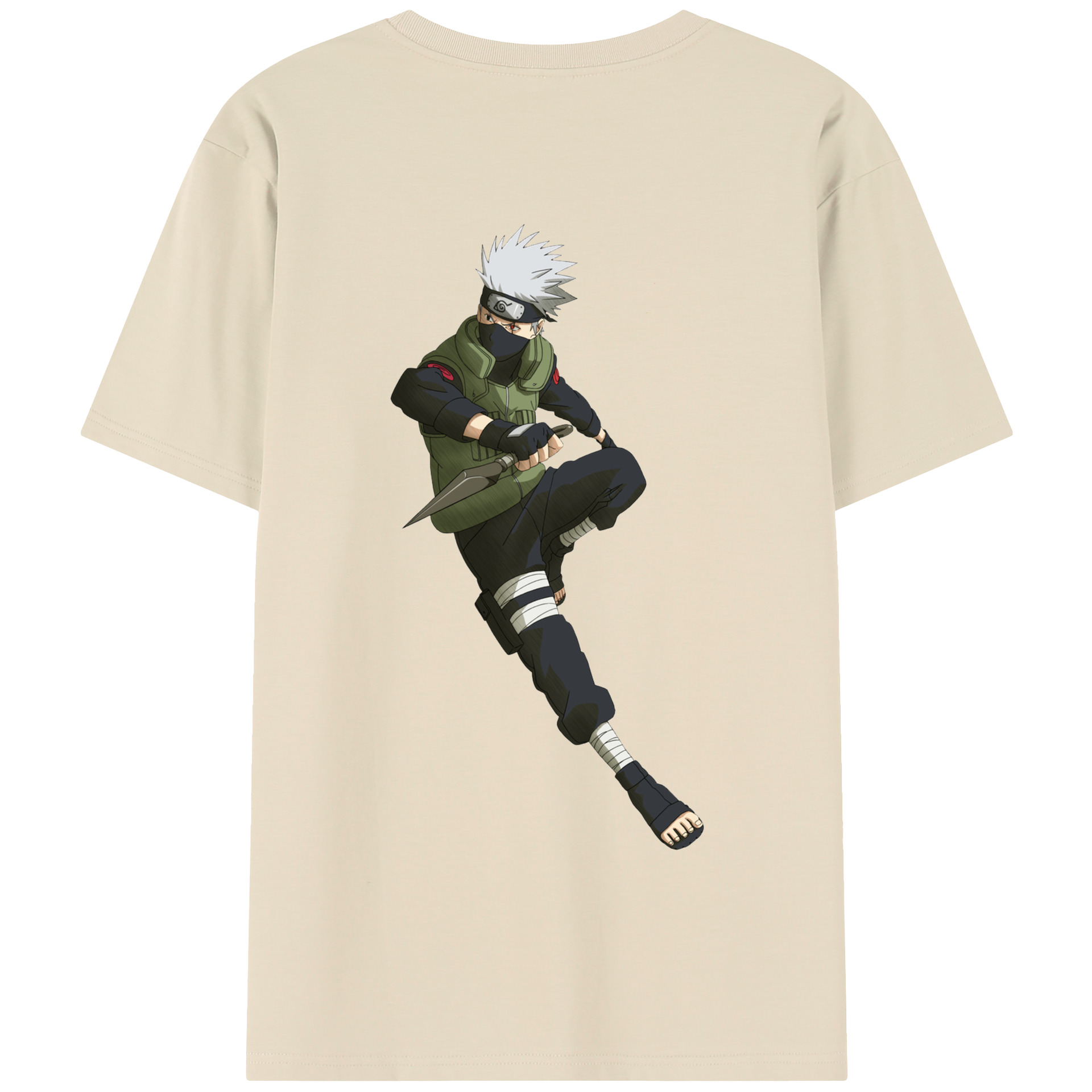 （画像用） NARUTO -ナルト- はたけ カカシ Hatake Kakashi 綿100％半袖Tシャツ（背面プリント）
