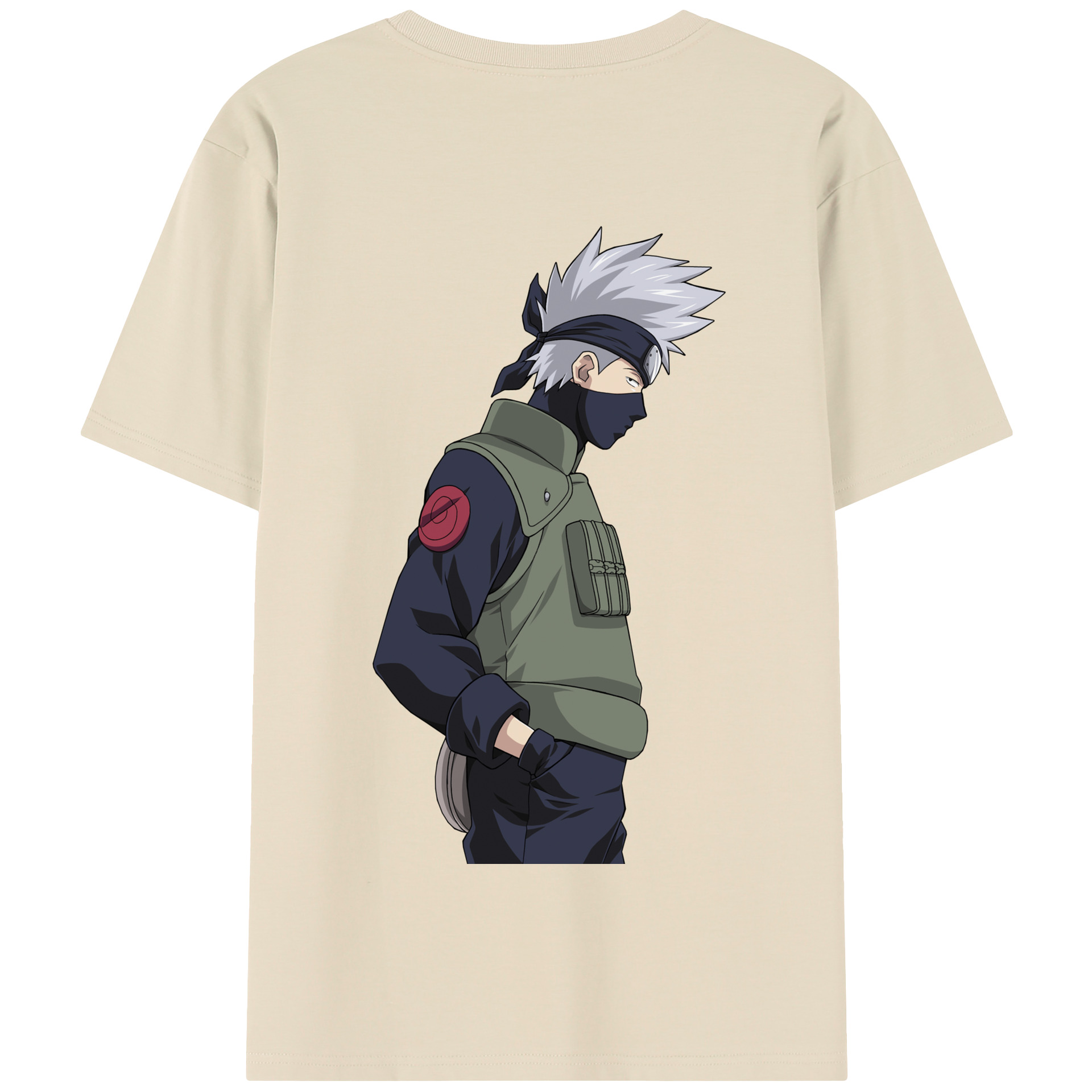 （画像用） NARUTO -ナルト- はたけ カカシ Hatake Kakashi 綿100％半袖Tシャツ（背面プリント）