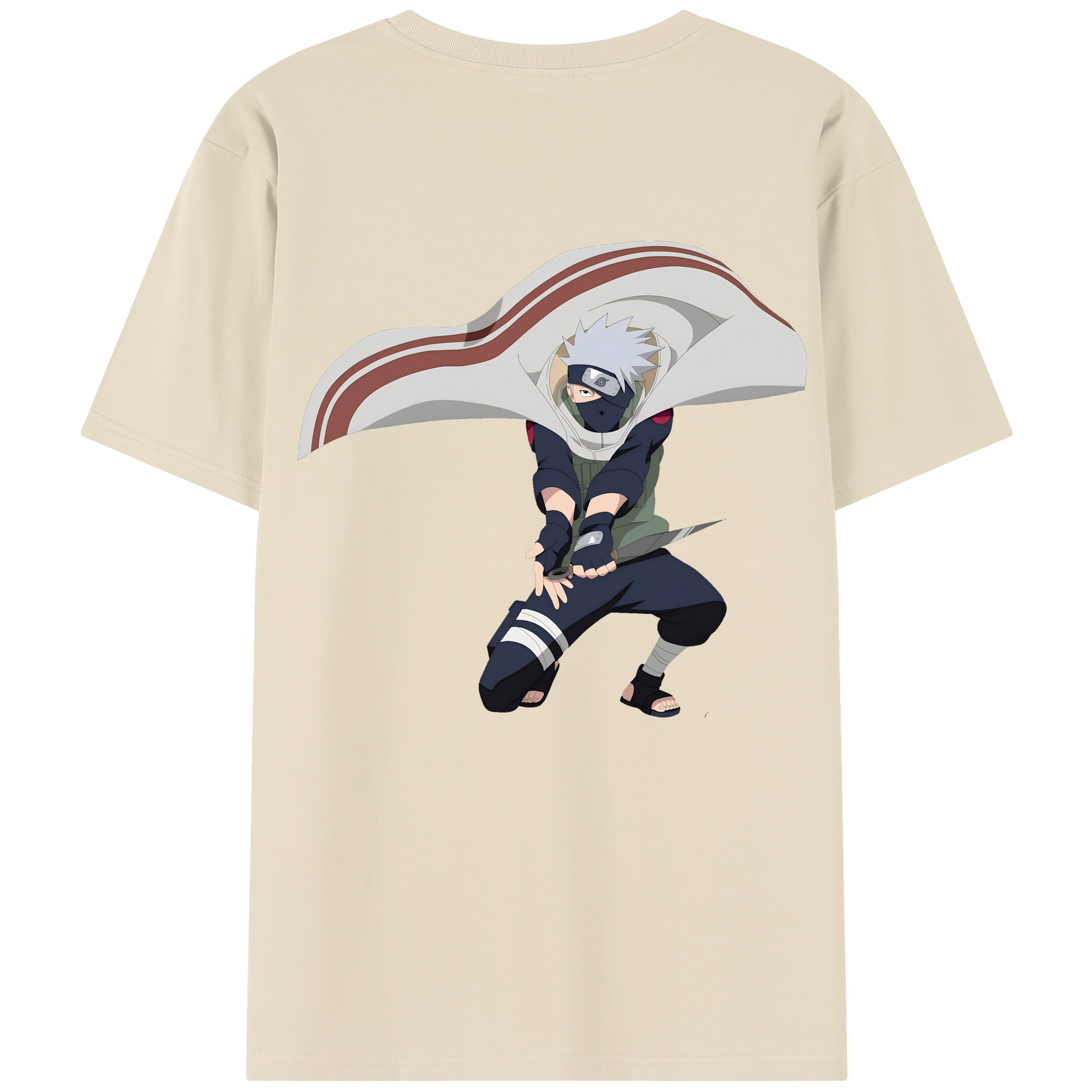 （画像用） NARUTO -ナルト- はたけ カカシ Hatake Kakashi 綿100％半袖Tシャツ（背面プリント）