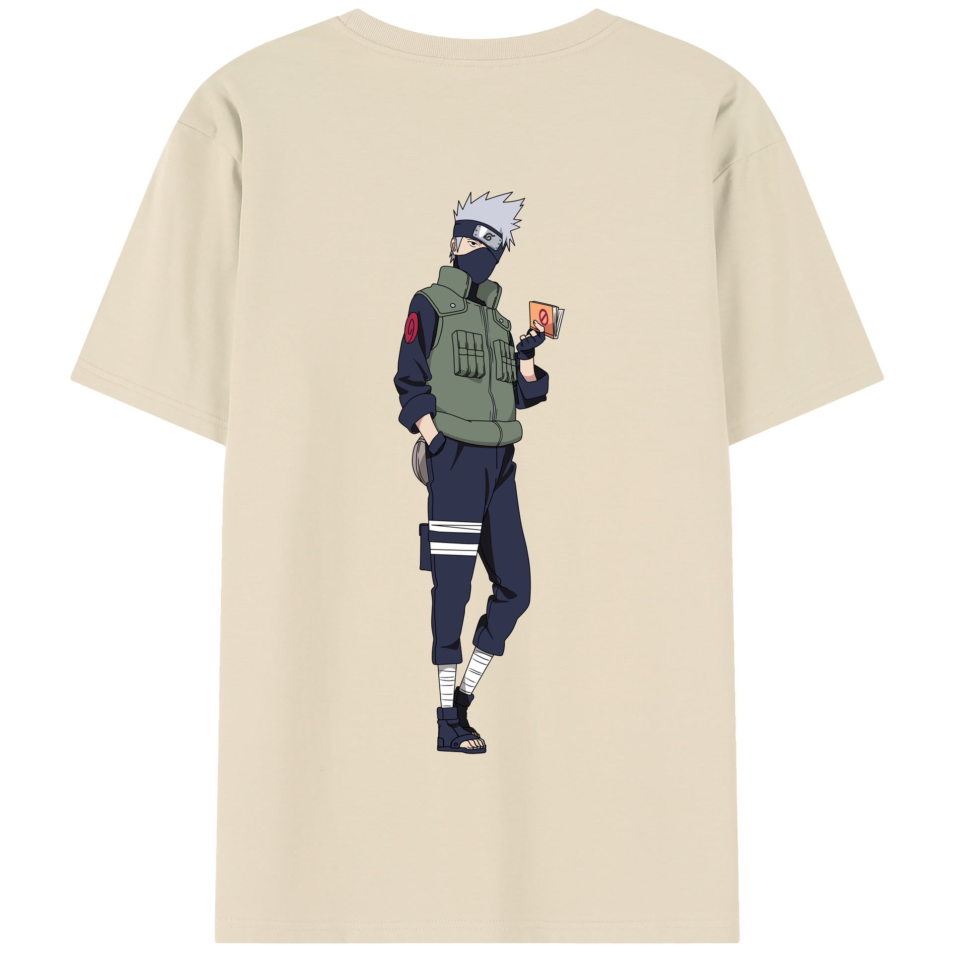 （画像用） NARUTO -ナルト- はたけ カカシ Hatake Kakashi 綿100％半袖Tシャツ（背面プリント）