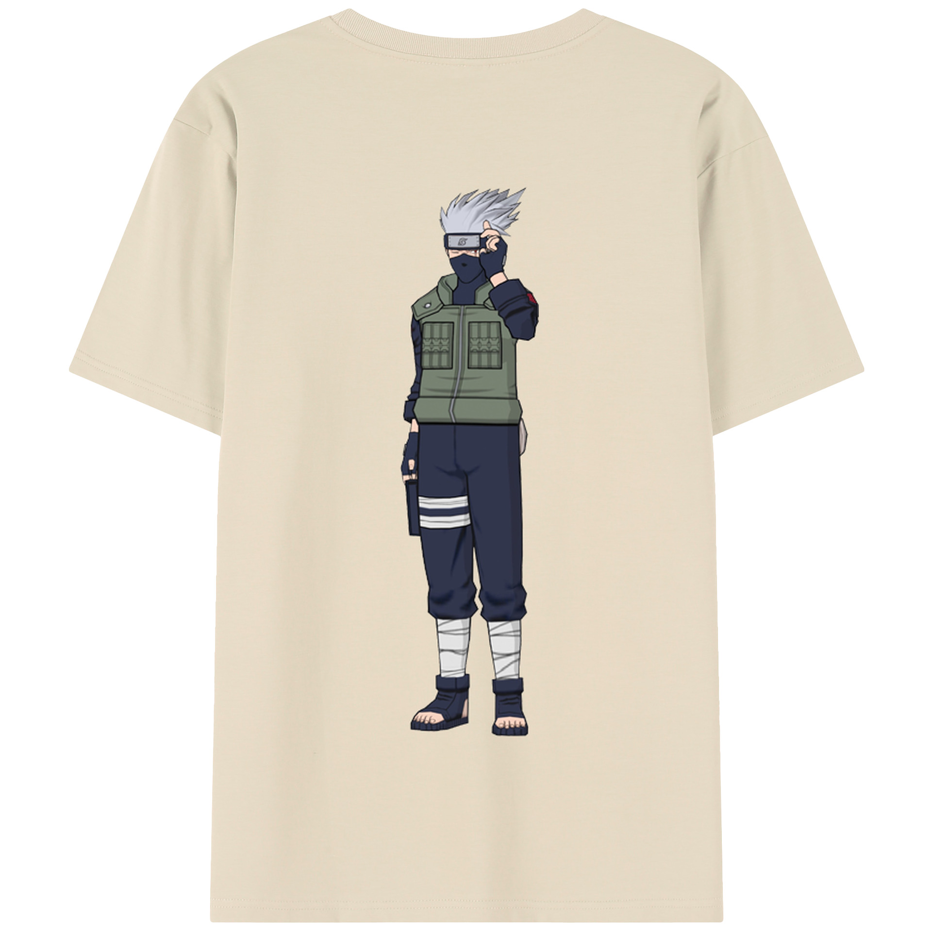 （画像用） NARUTO -ナルト- はたけ カカシ Hatake Kakashi 綿100％半袖Tシャツ（背面プリント）