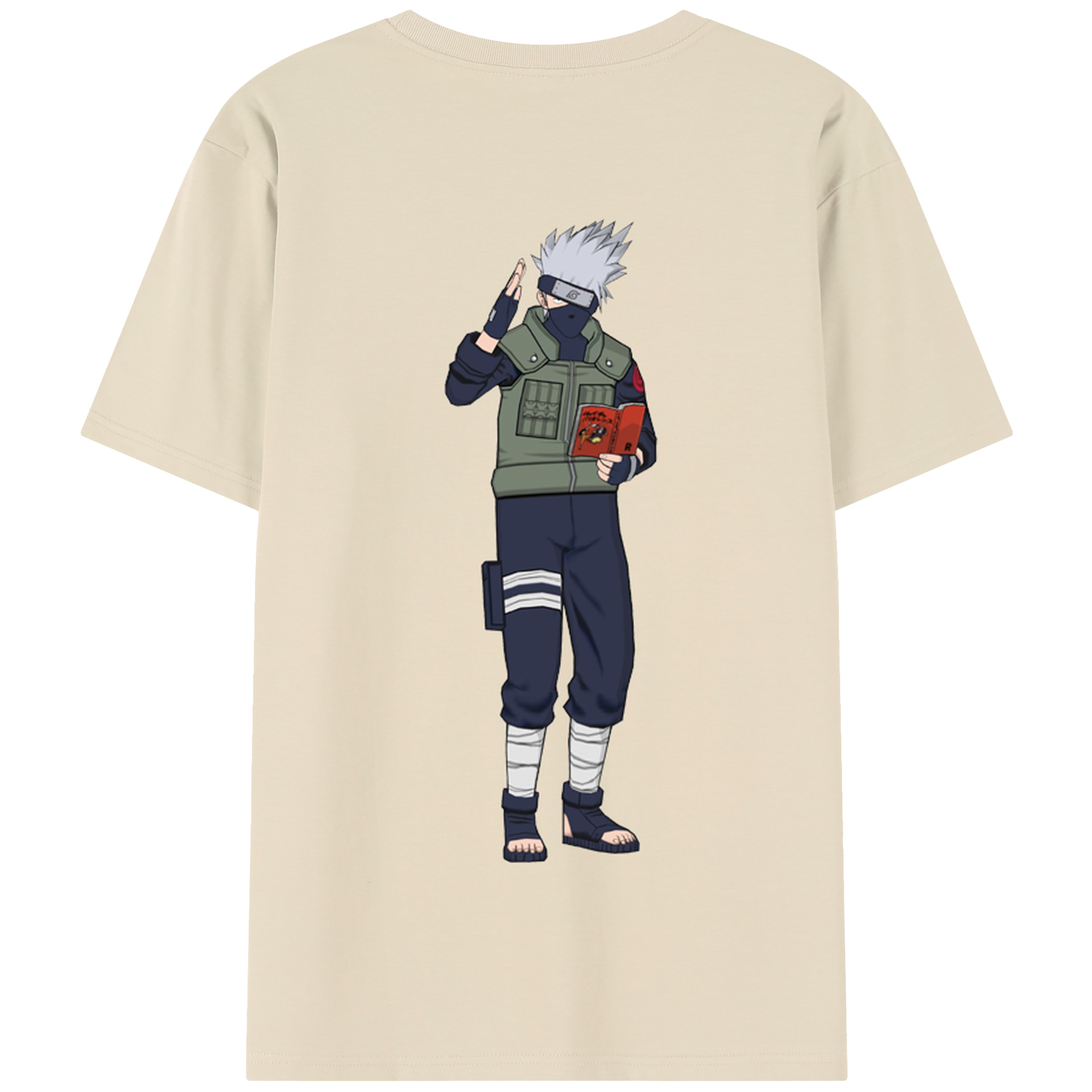 （画像用） NARUTO -ナルト- はたけ カカシ Hatake Kakashi 綿100％半袖Tシャツ（背面プリント）