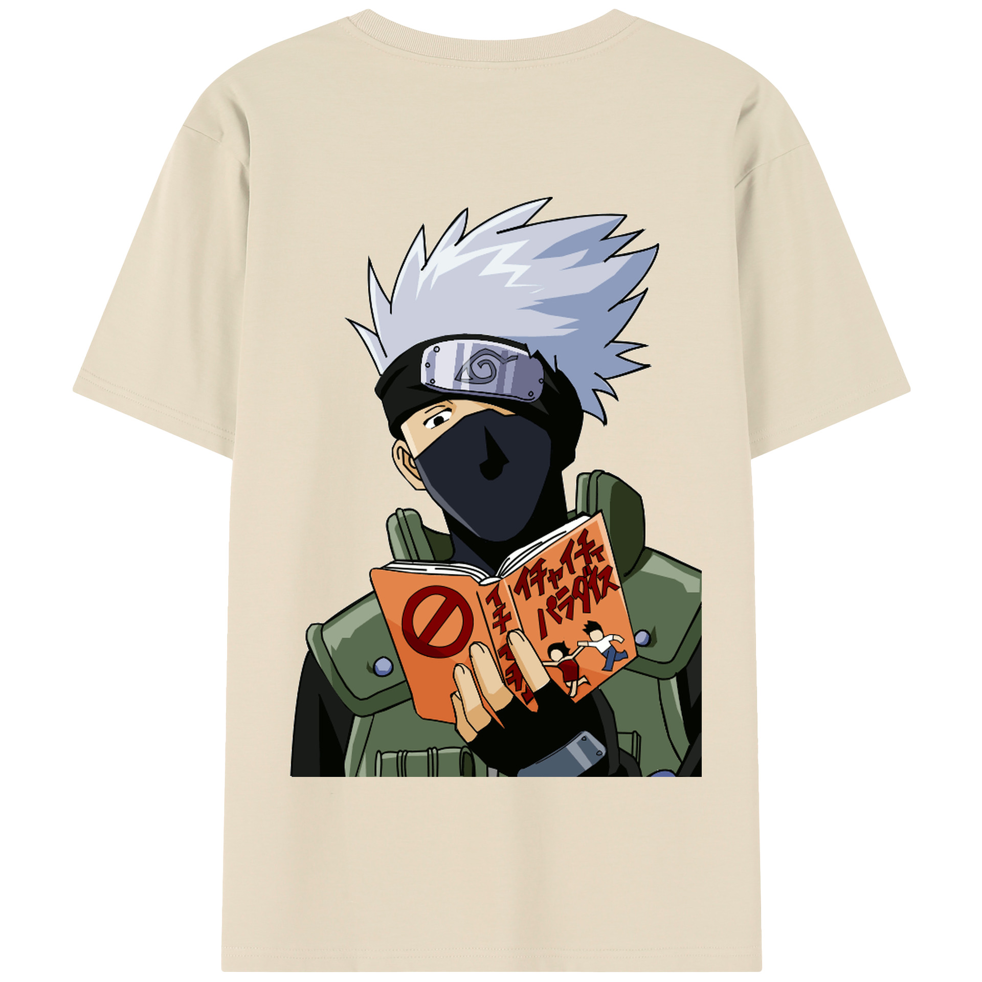 （画像用） NARUTO -ナルト- はたけ カカシ Hatake Kakashi 綿100％半袖Tシャツ（背面プリント）