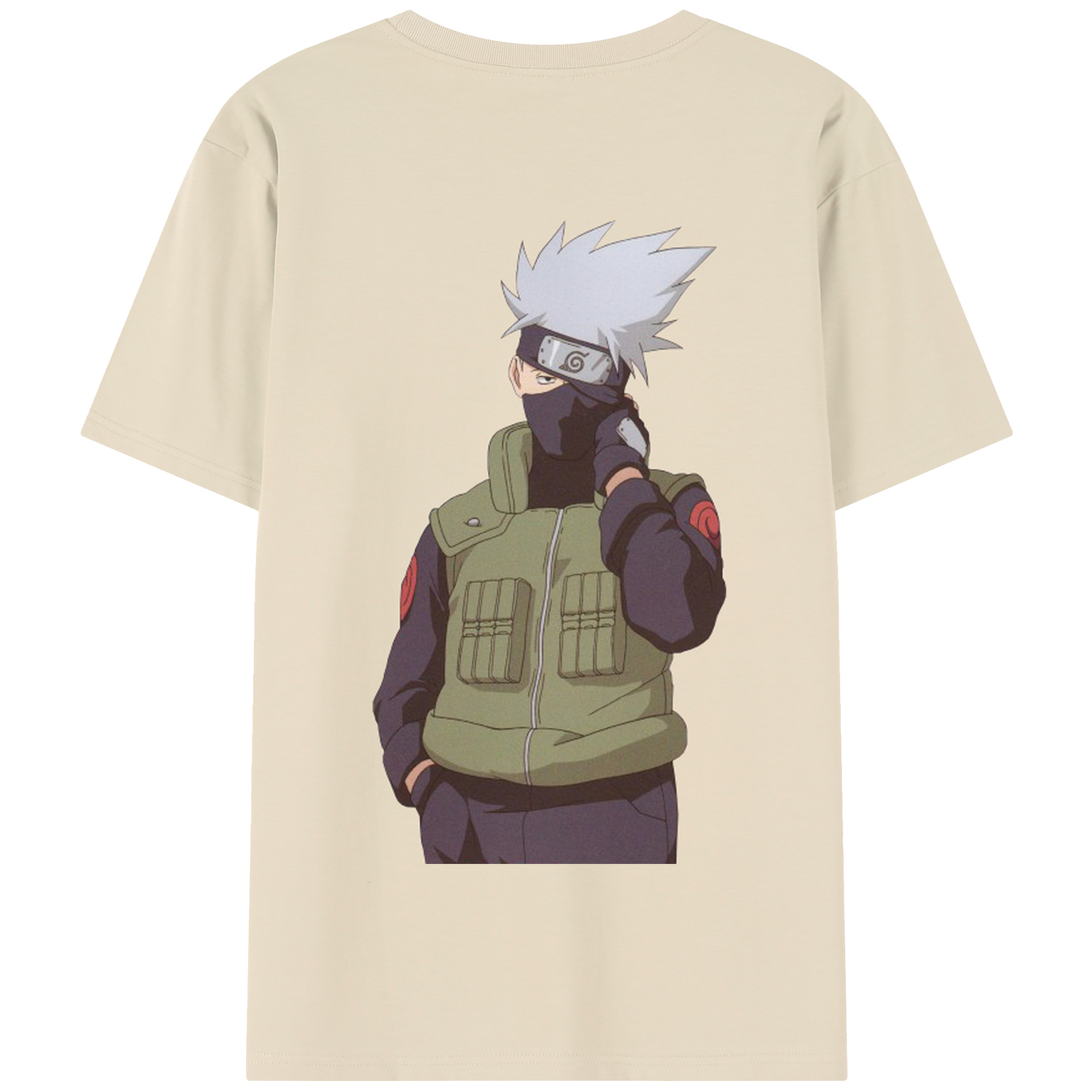 （画像用） NARUTO -ナルト- はたけ カカシ Hatake Kakashi 綿100％半袖Tシャツ（背面プリント）