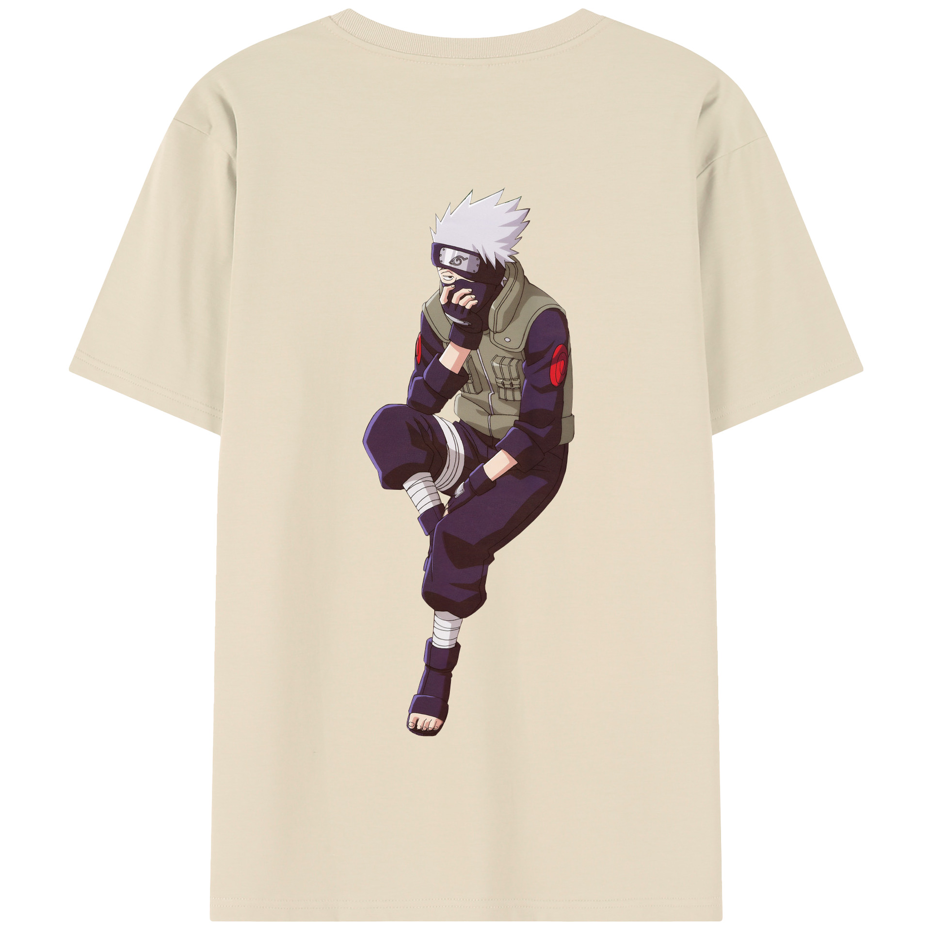 （画像用） NARUTO -ナルト- はたけ カカシ Hatake Kakashi 綿100％半袖Tシャツ（背面プリント）