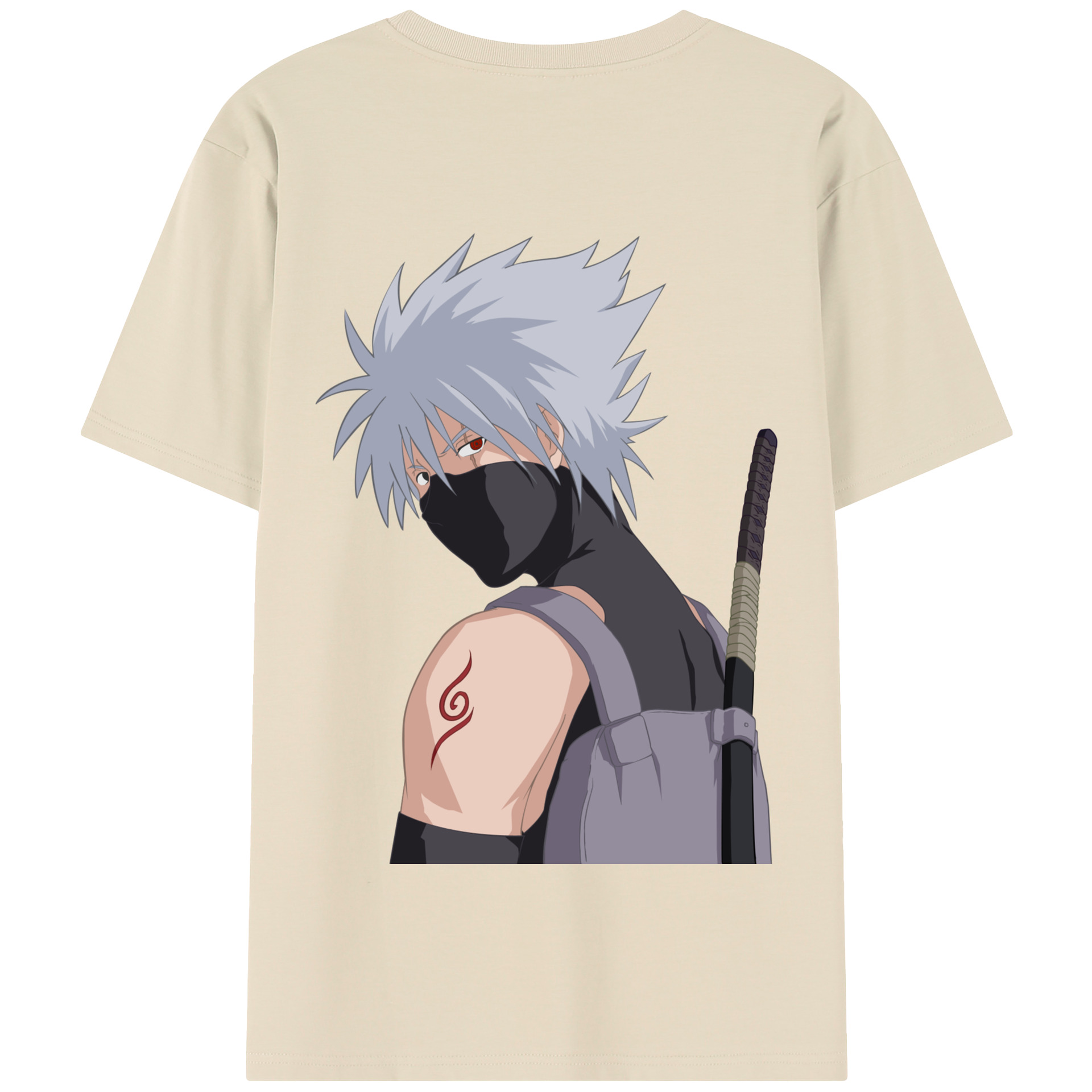 （画像用） NARUTO -ナルト- はたけ カカシ Hatake Kakashi 綿100％半袖Tシャツ（背面プリント）