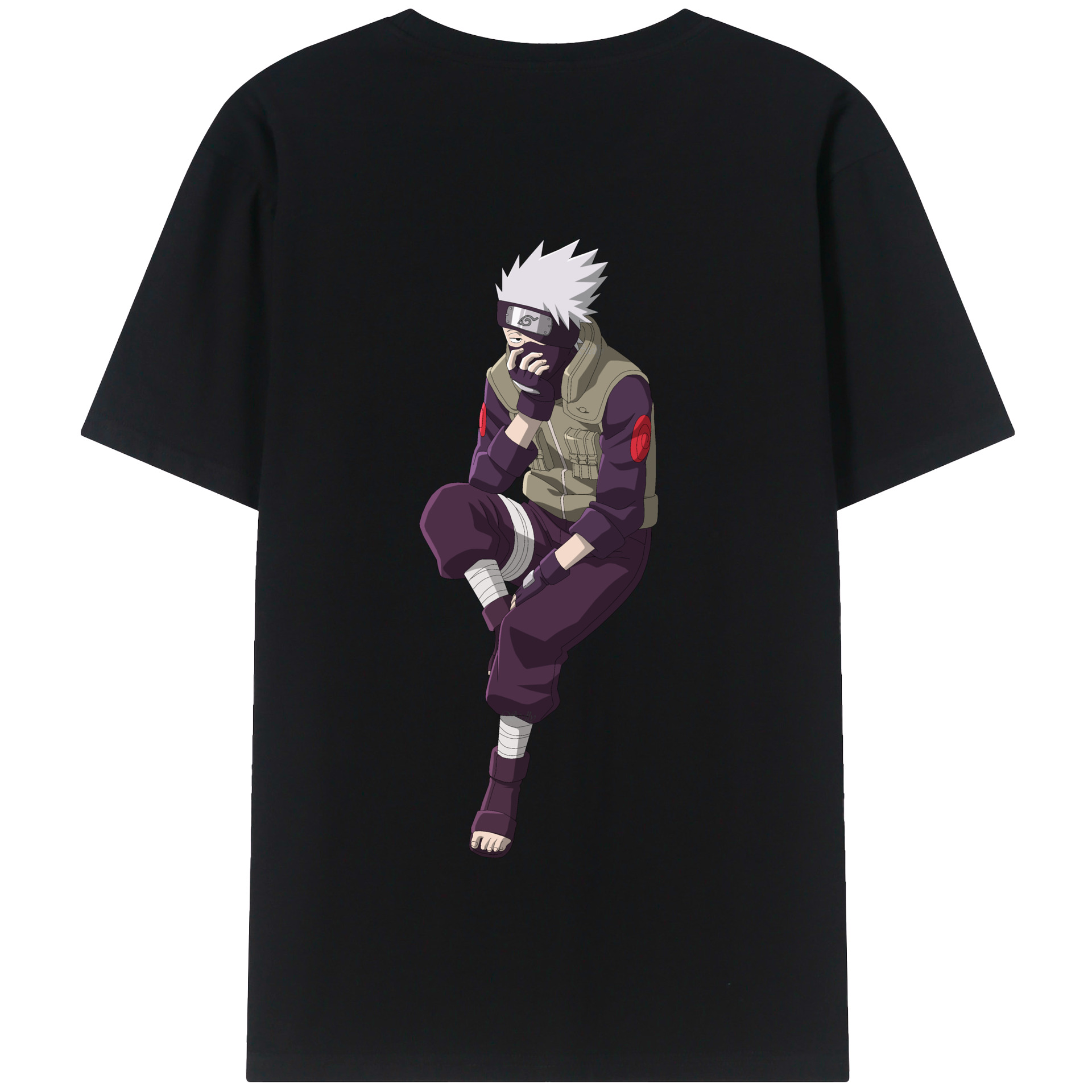 （画像用） NARUTO -ナルト- はたけ カカシ Hatake Kakashi 綿100％半袖Tシャツ（背面プリント）