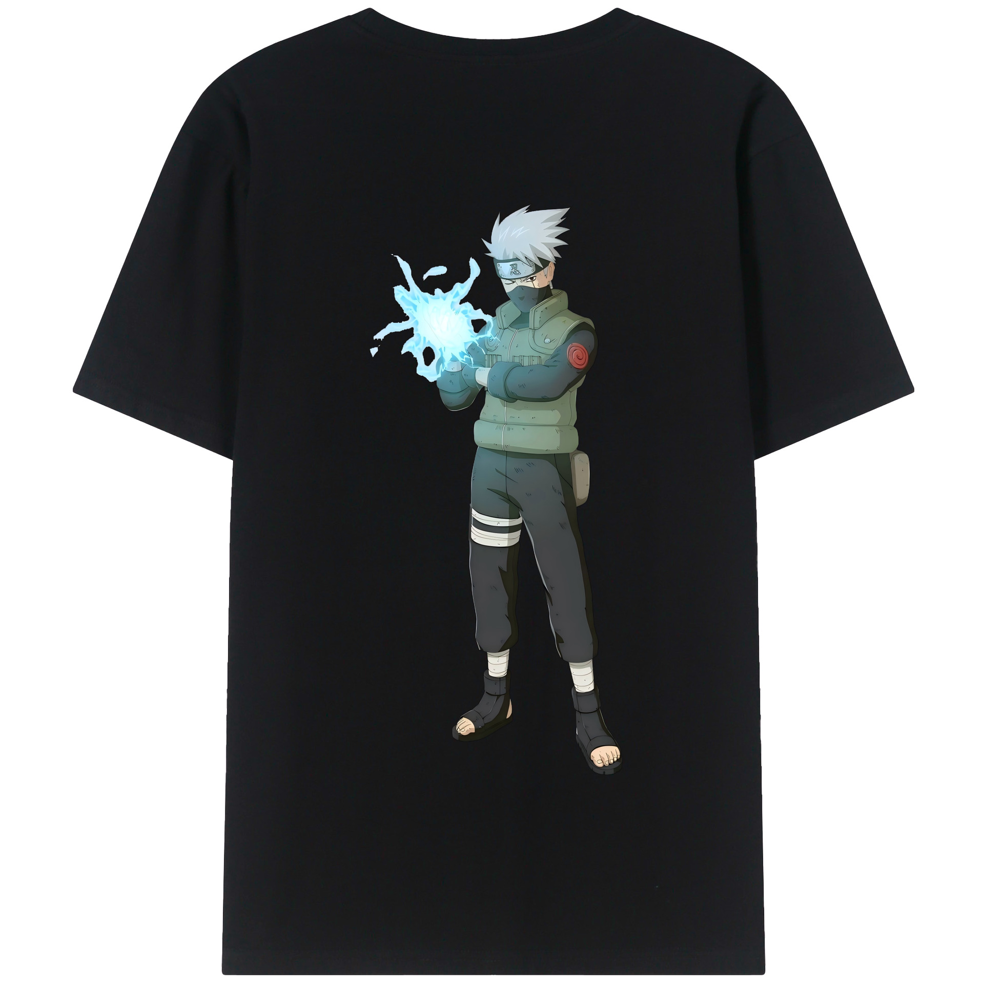 （画像用） NARUTO -ナルト- はたけ カカシ Hatake Kakashi 綿100％半袖Tシャツ（背面プリント）