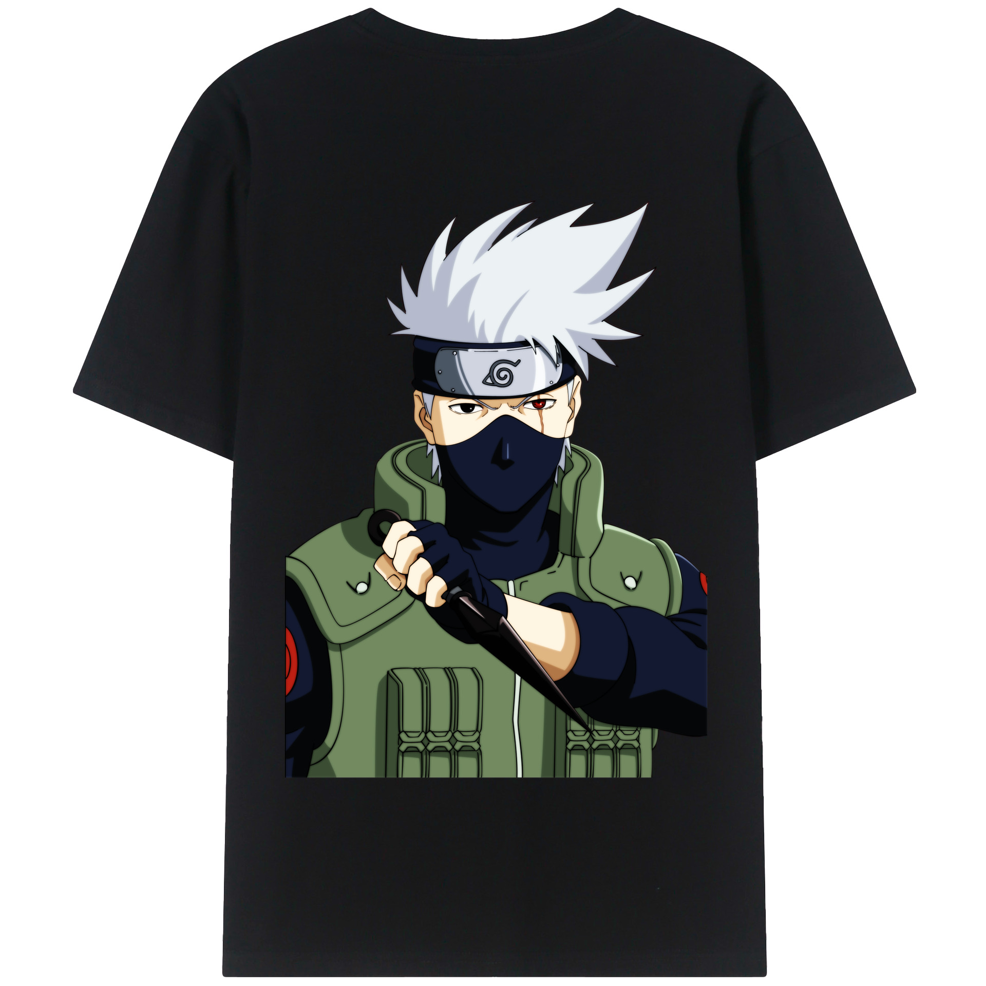 （画像用） NARUTO -ナルト- はたけ カカシ Hatake Kakashi 綿100％半袖Tシャツ（背面プリント）