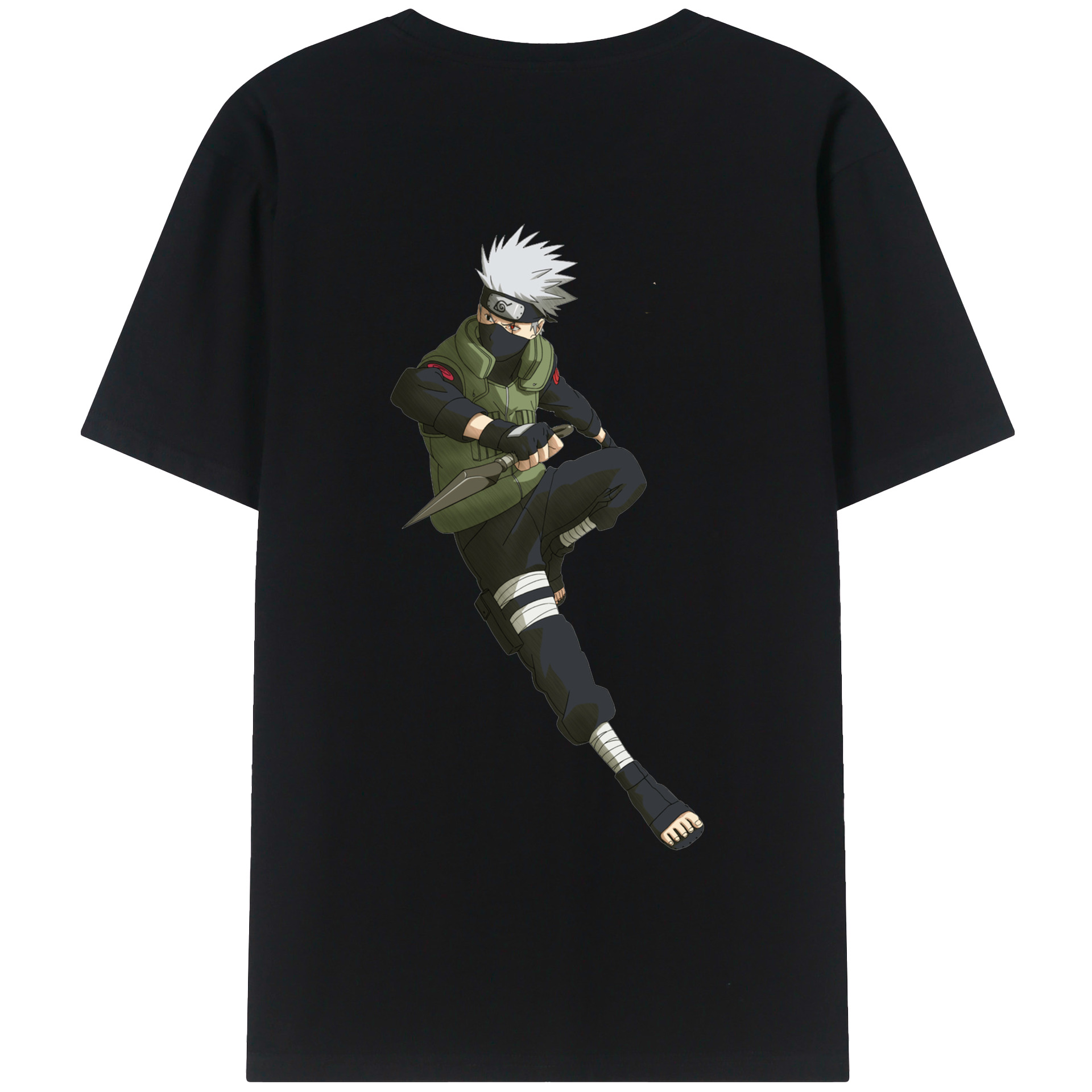（画像用） NARUTO -ナルト- はたけ カカシ Hatake Kakashi 綿100％半袖Tシャツ（背面プリント）
