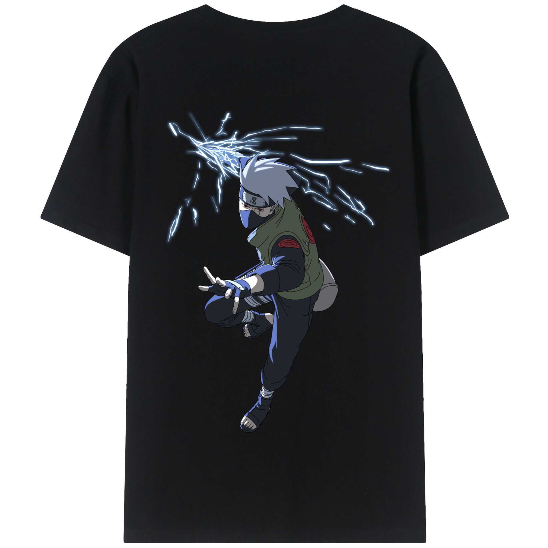 （画像用） NARUTO -ナルト- はたけ カカシ Hatake Kakashi 綿100％半袖Tシャツ（背面プリント）