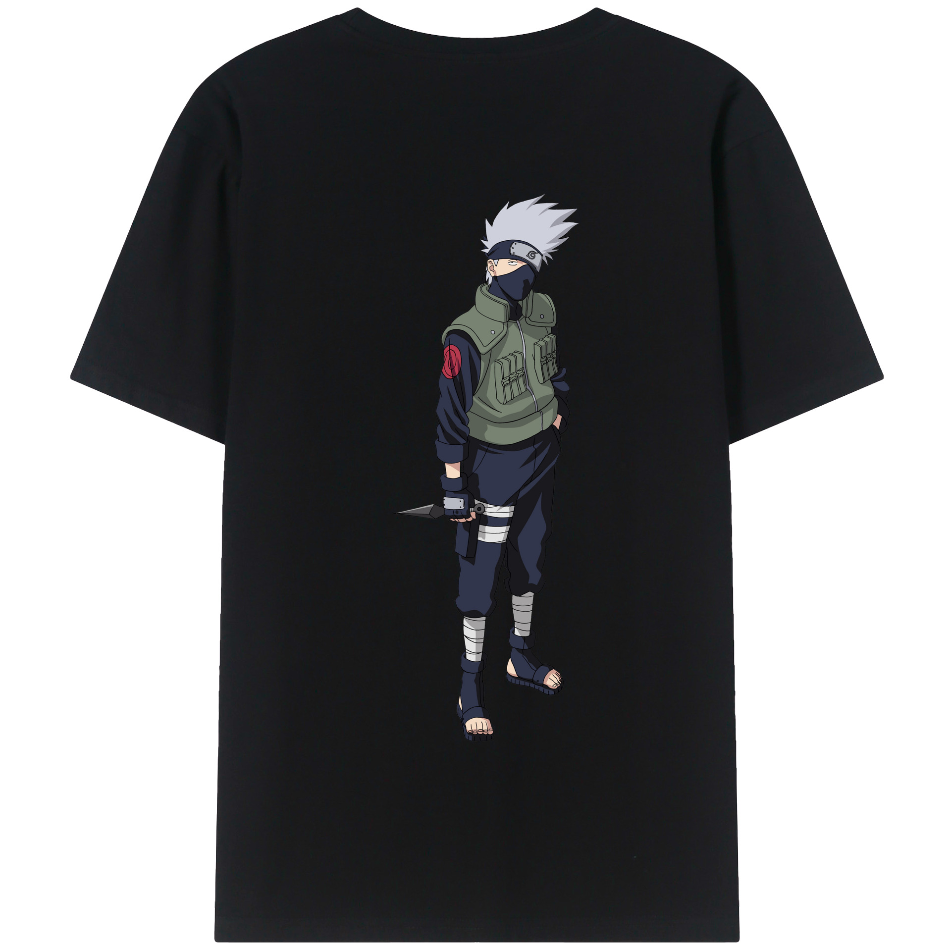 （画像用） NARUTO -ナルト- はたけ カカシ Hatake Kakashi 綿100％半袖Tシャツ（背面プリント）