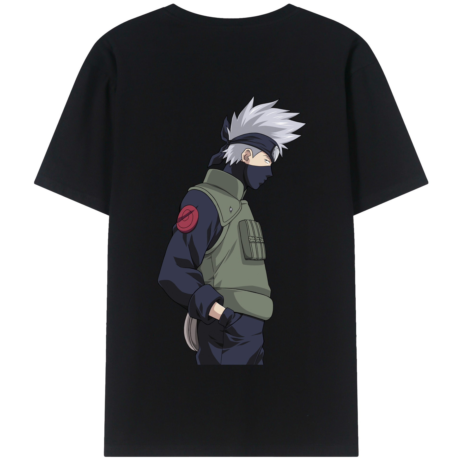 （画像用） NARUTO -ナルト- はたけ カカシ Hatake Kakashi 綿100％半袖Tシャツ（背面プリント）