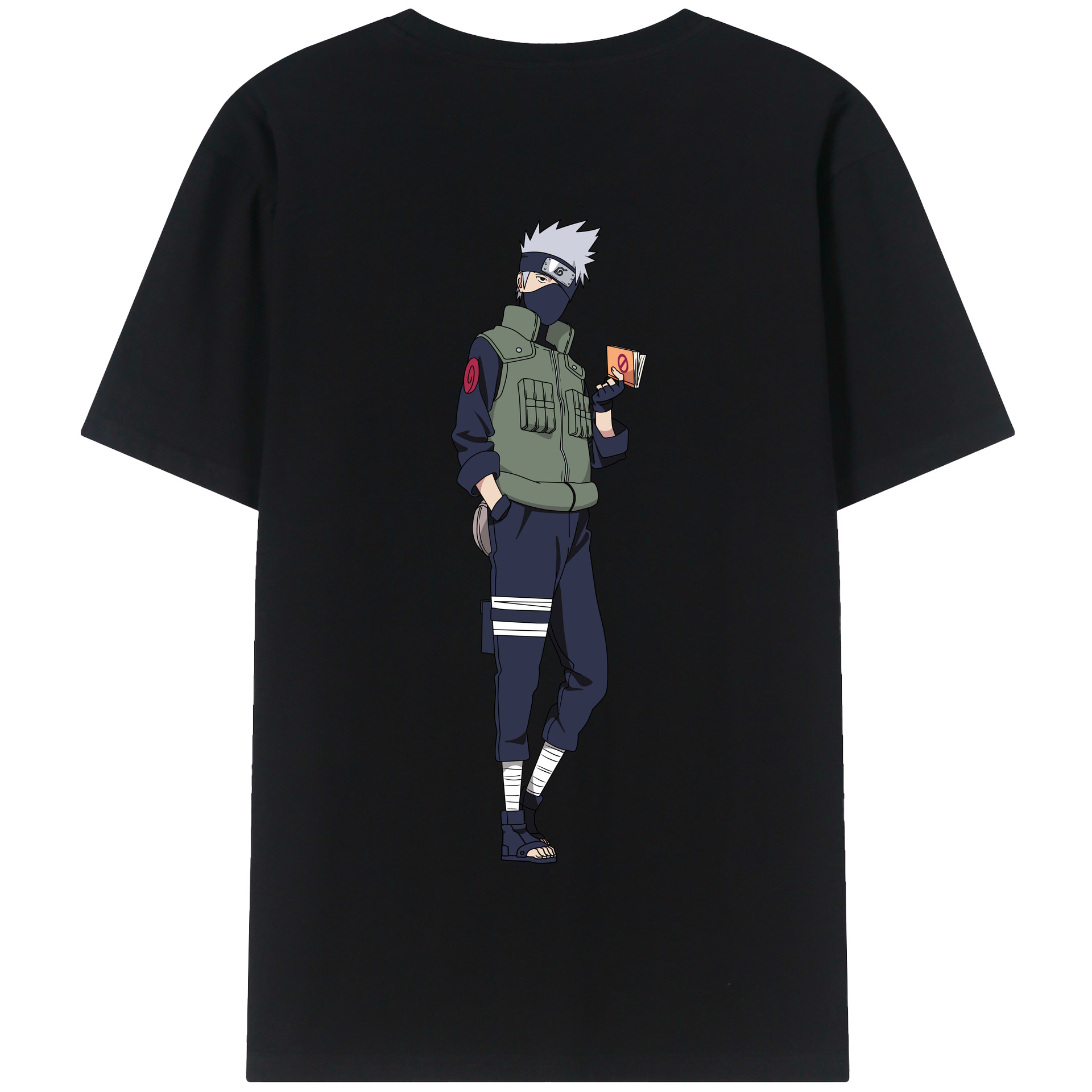 （画像用） NARUTO -ナルト- はたけ カカシ Hatake Kakashi 綿100％半袖Tシャツ（背面プリント）