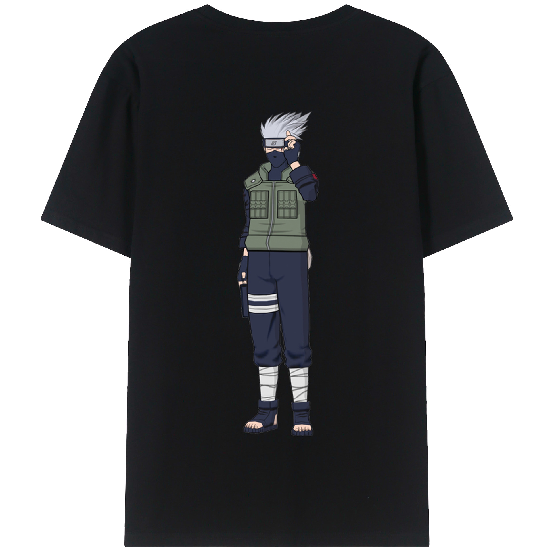 （画像用） NARUTO -ナルト- はたけ カカシ Hatake Kakashi 綿100％半袖Tシャツ（背面プリント）