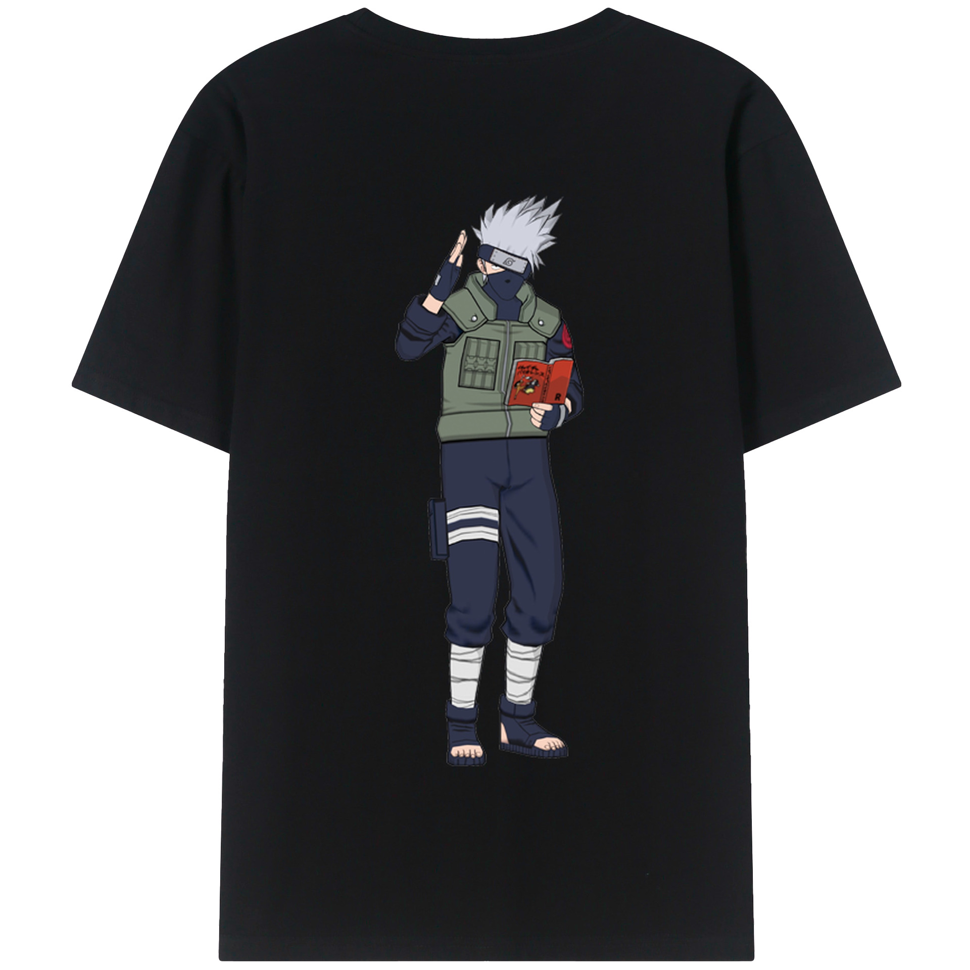 （画像用） NARUTO -ナルト- はたけ カカシ Hatake Kakashi 綿100％半袖Tシャツ（背面プリント）