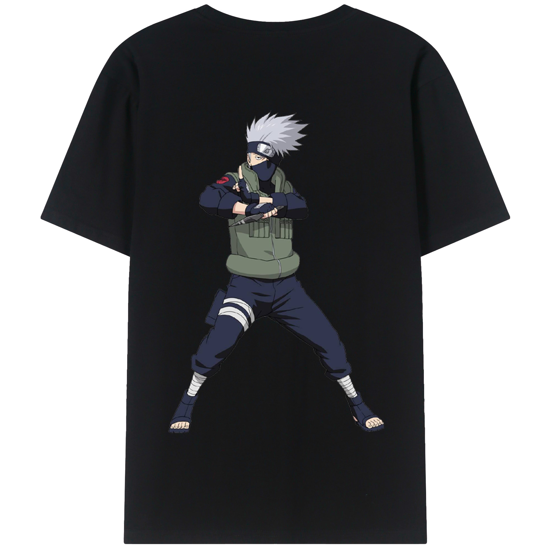 （画像用） NARUTO -ナルト- はたけ カカシ Hatake Kakashi 綿100％半袖Tシャツ（背面プリント）