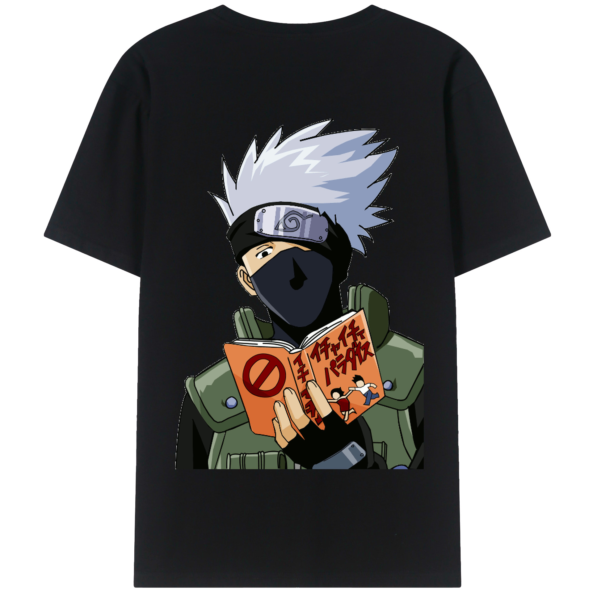 （画像用） NARUTO -ナルト- はたけ カカシ Hatake Kakashi 綿100％半袖Tシャツ（背面プリント）
