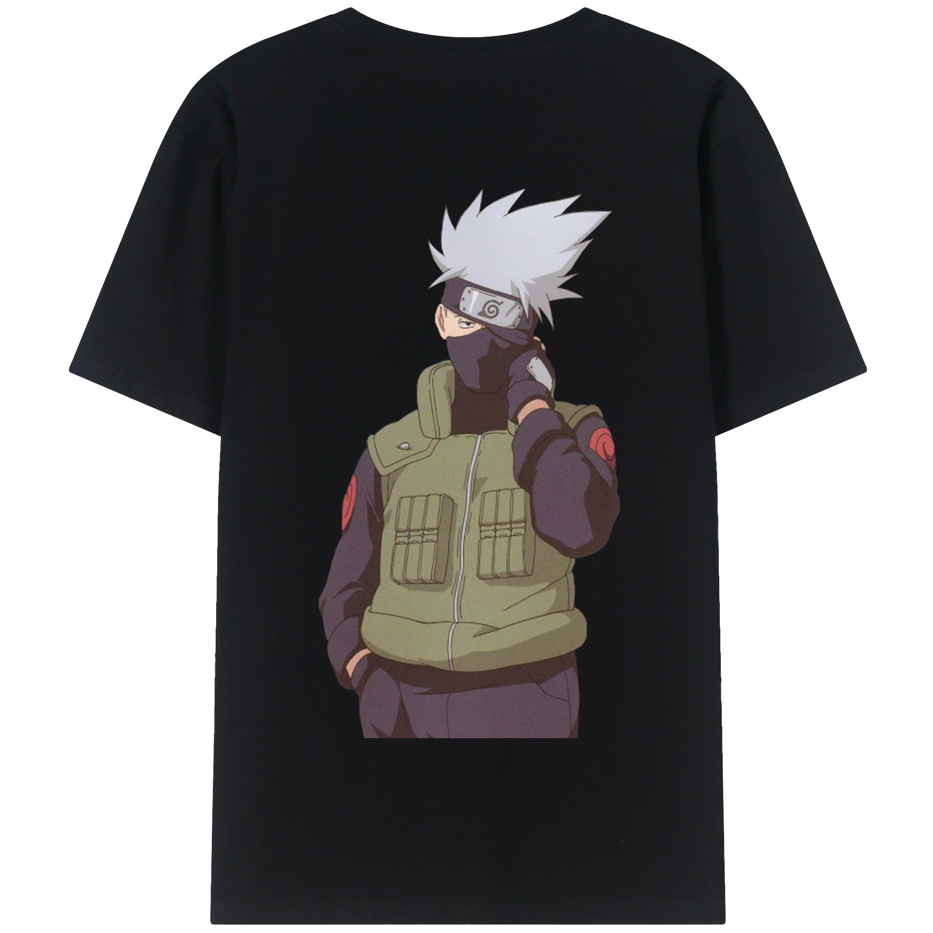 （画像用） NARUTO -ナルト- はたけ カカシ Hatake Kakashi 綿100％半袖Tシャツ（背面プリント）