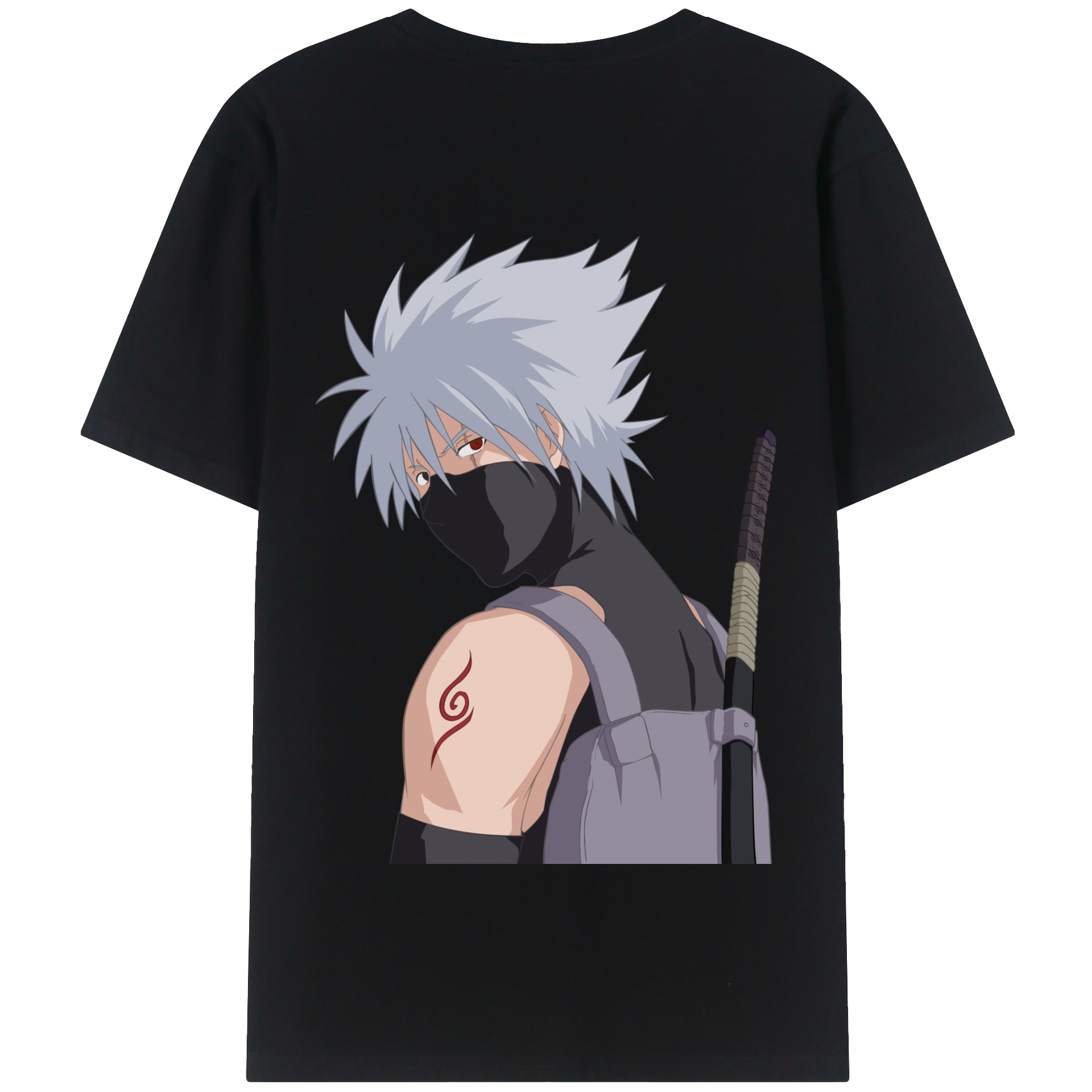 （画像用） NARUTO -ナルト- はたけ カカシ Hatake Kakashi 綿100％半袖Tシャツ（背面プリント）