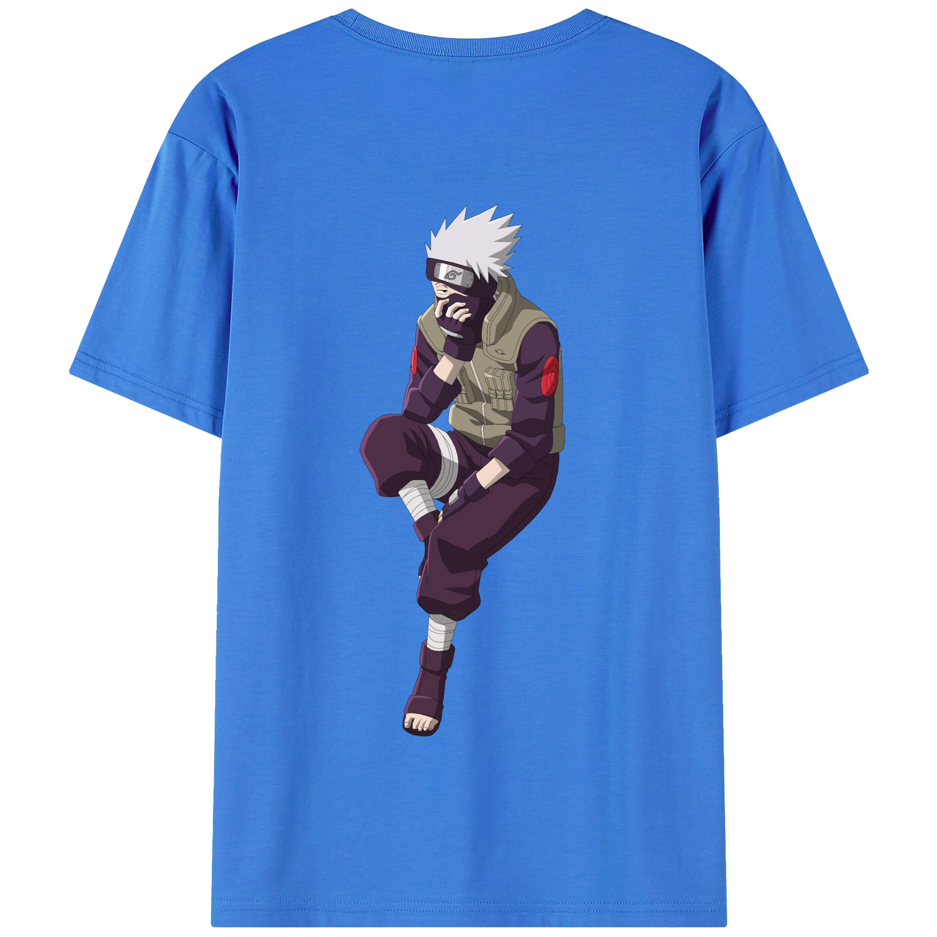 （画像用） NARUTO -ナルト- はたけ カカシ Hatake Kakashi 綿100％半袖Tシャツ（背面プリント）