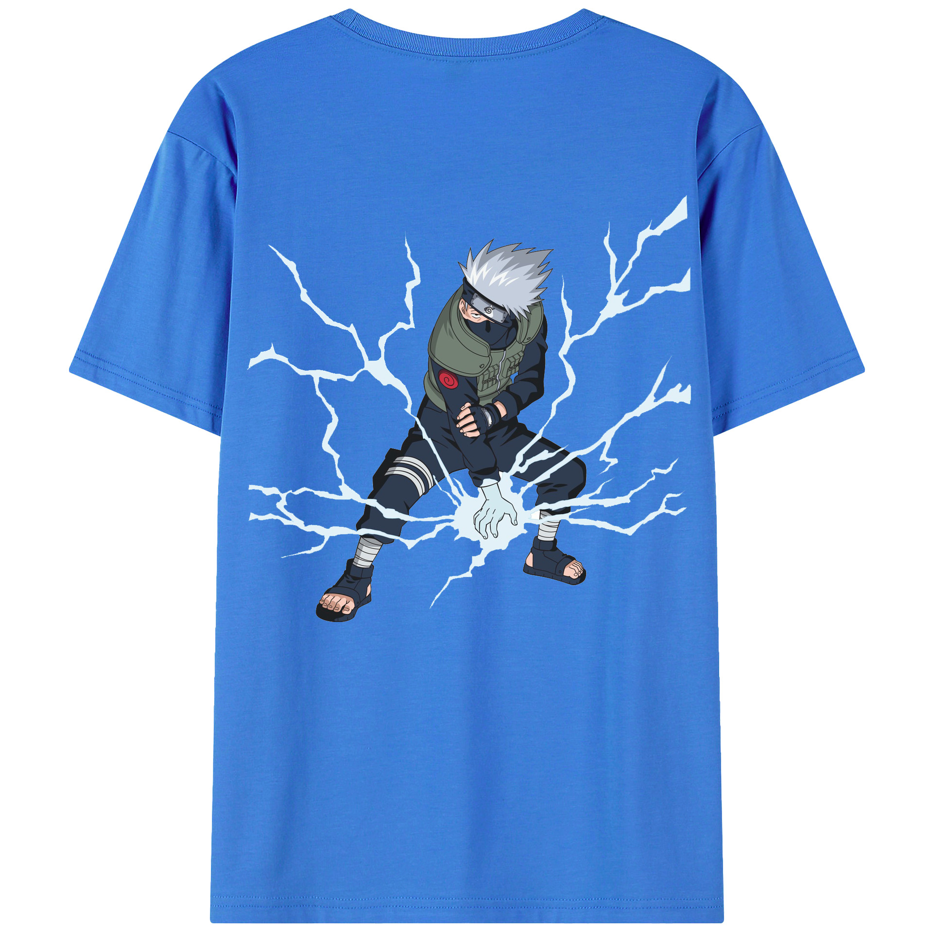 （画像用） NARUTO -ナルト- はたけ カカシ Hatake Kakashi 綿100％半袖Tシャツ（背面プリント）