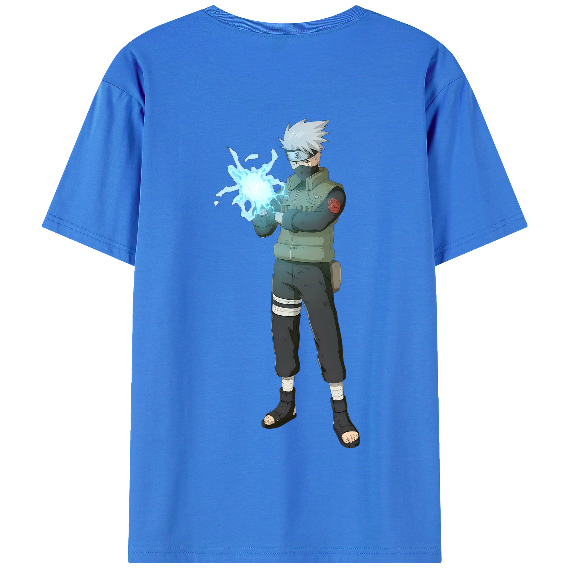 （画像用） NARUTO -ナルト- はたけ カカシ Hatake Kakashi 綿100％半袖Tシャツ（背面プリント）