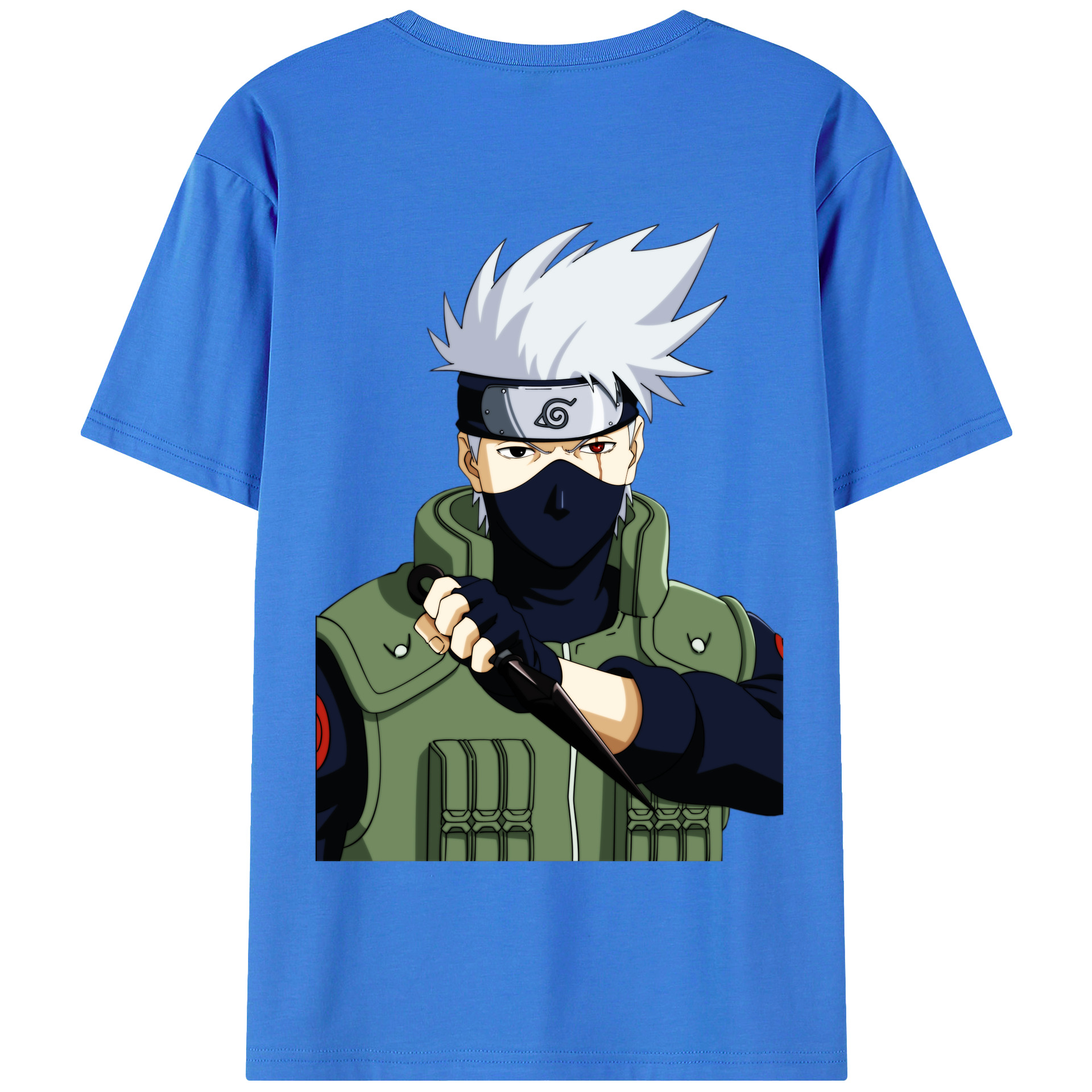 （画像用） NARUTO -ナルト- はたけ カカシ Hatake Kakashi 綿100％半袖Tシャツ（背面プリント）