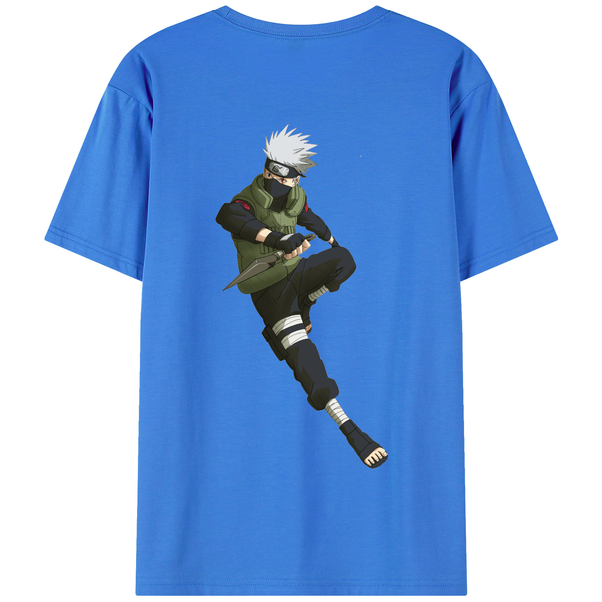 （画像用） NARUTO -ナルト- はたけ カカシ Hatake Kakashi 綿100％半袖Tシャツ（背面プリント）