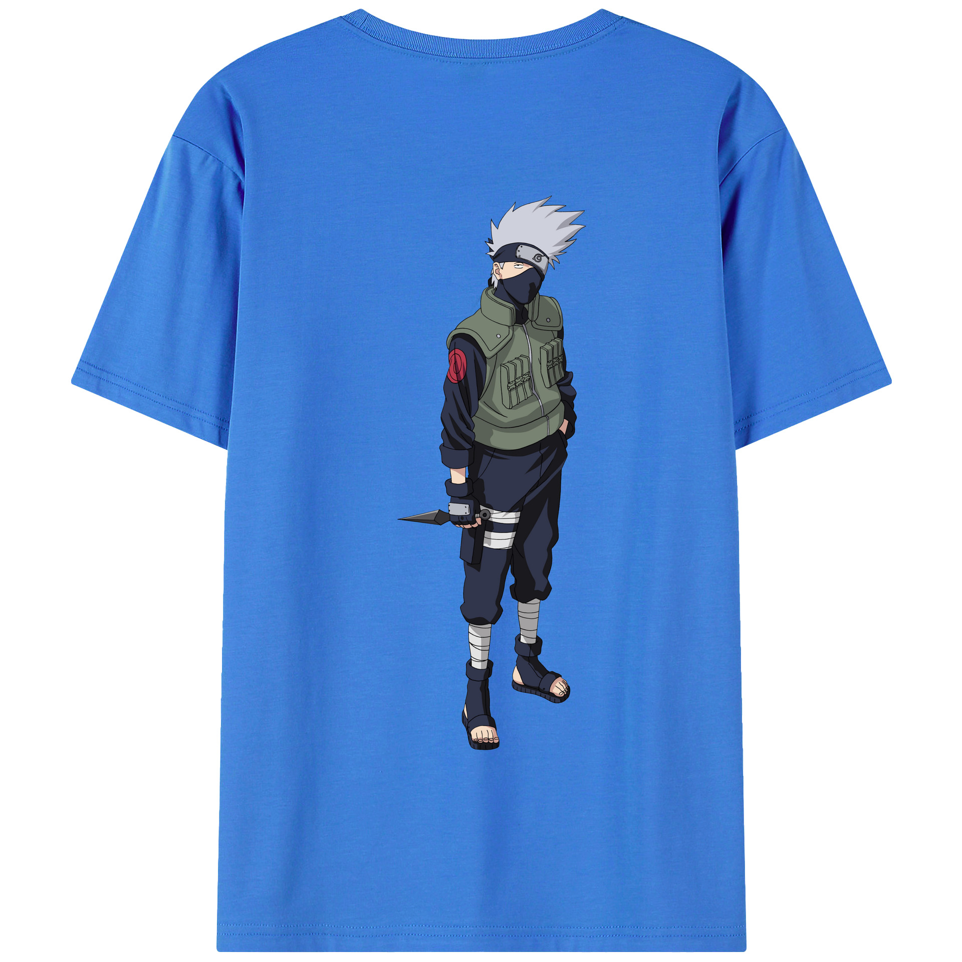 （画像用） NARUTO -ナルト- はたけ カカシ Hatake Kakashi 綿100％半袖Tシャツ（背面プリント）