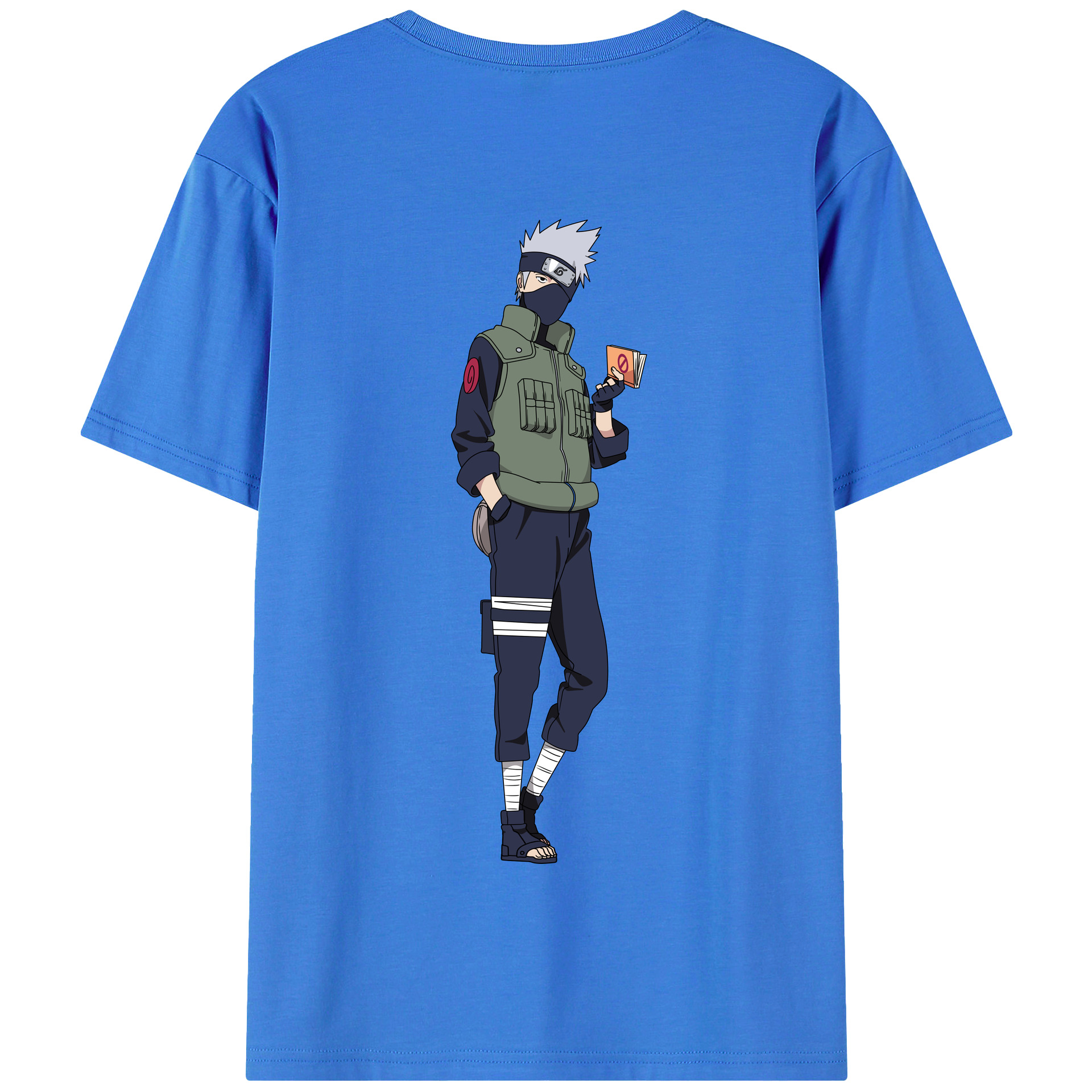 （画像用） NARUTO -ナルト- はたけ カカシ Hatake Kakashi 綿100％半袖Tシャツ（背面プリント）