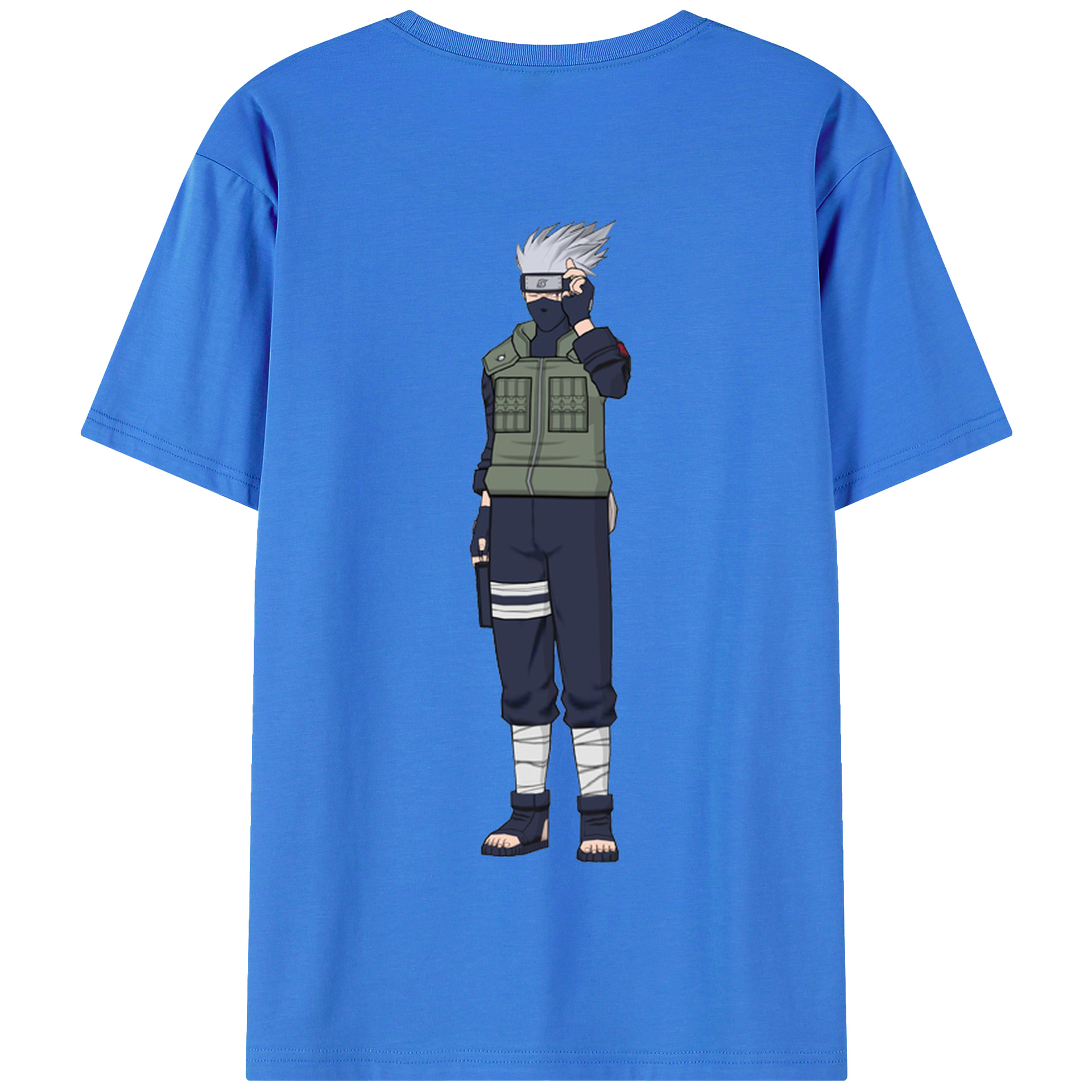 （画像用） NARUTO -ナルト- はたけ カカシ Hatake Kakashi 綿100％半袖Tシャツ（背面プリント）