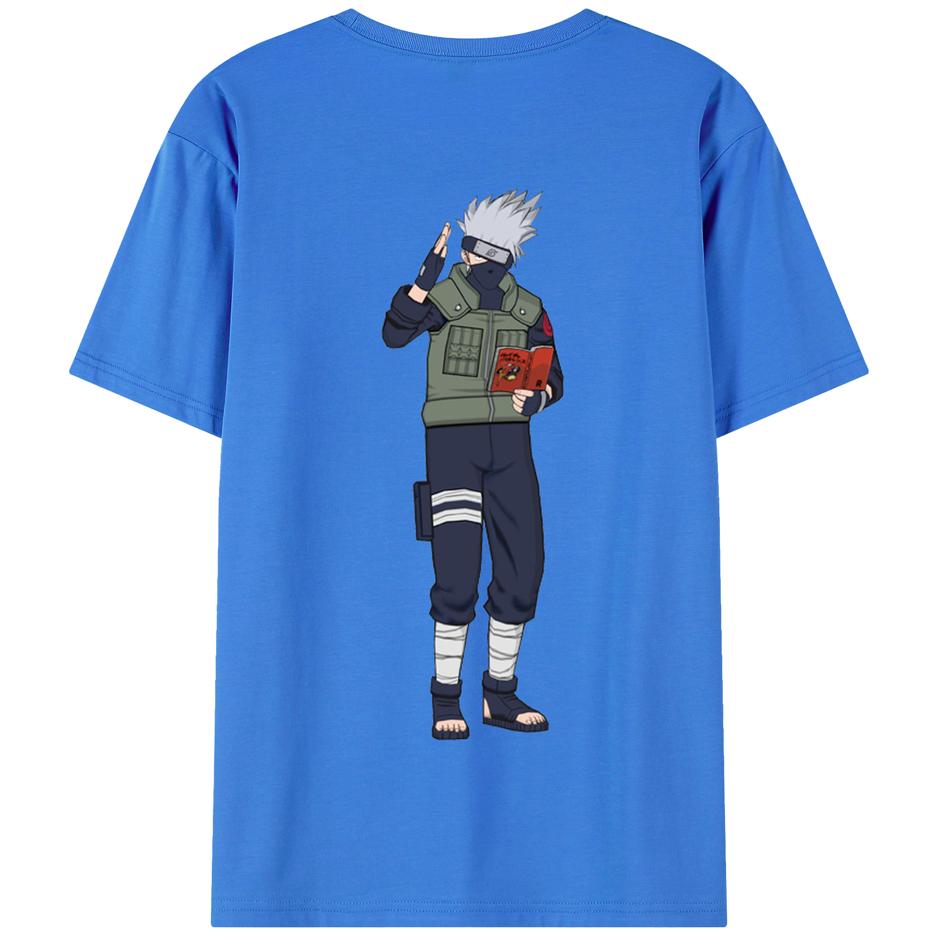 （画像用） NARUTO -ナルト- はたけ カカシ Hatake Kakashi 綿100％半袖Tシャツ（背面プリント）