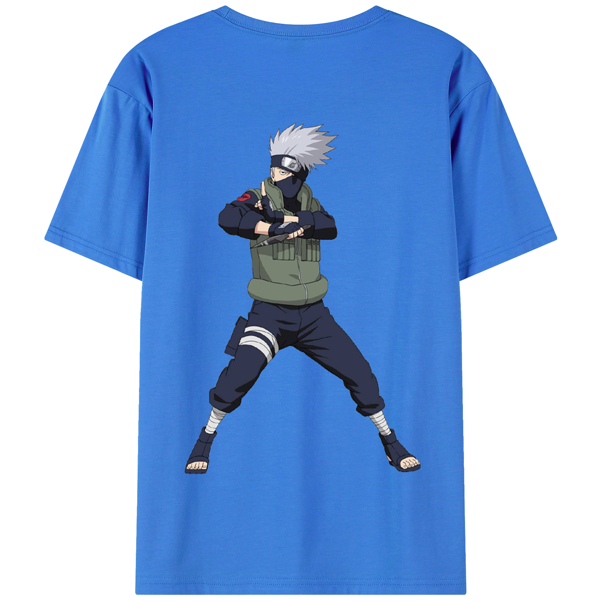 （画像用） NARUTO -ナルト- はたけ カカシ Hatake Kakashi 綿100％半袖Tシャツ（背面プリント）