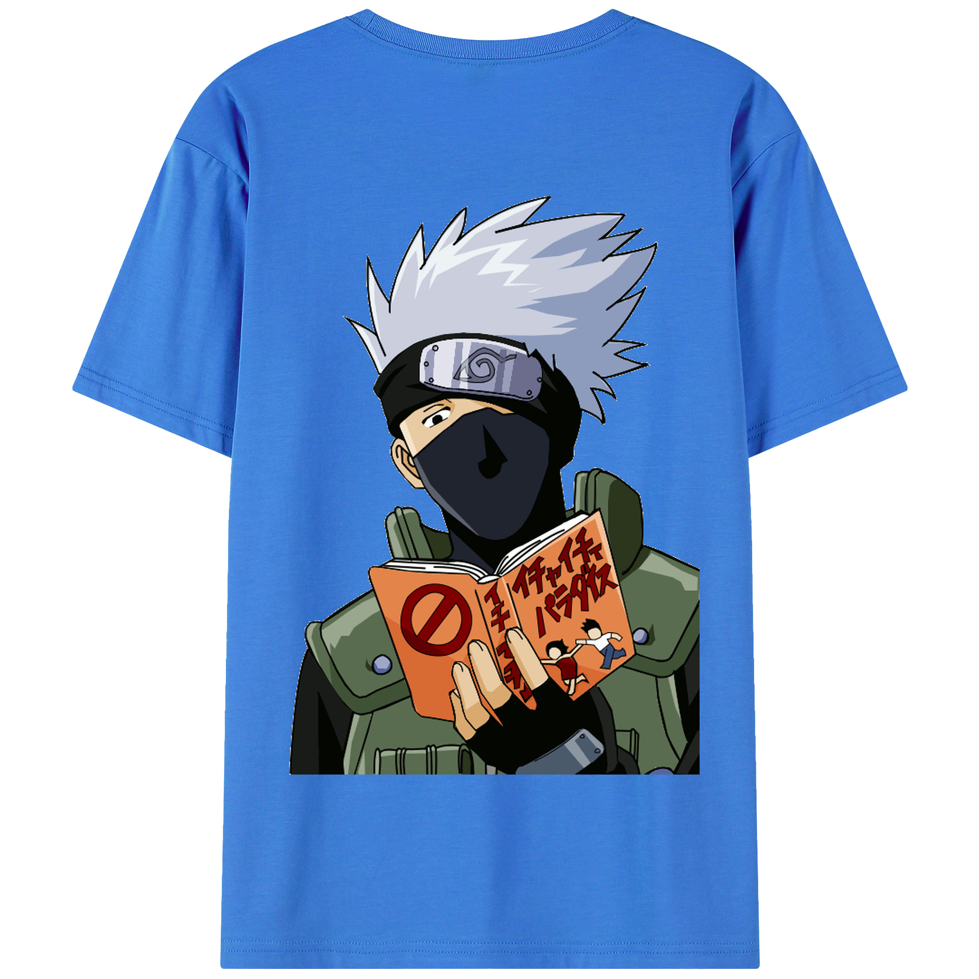 （画像用） NARUTO -ナルト- はたけ カカシ Hatake Kakashi 綿100％半袖Tシャツ（背面プリント）
