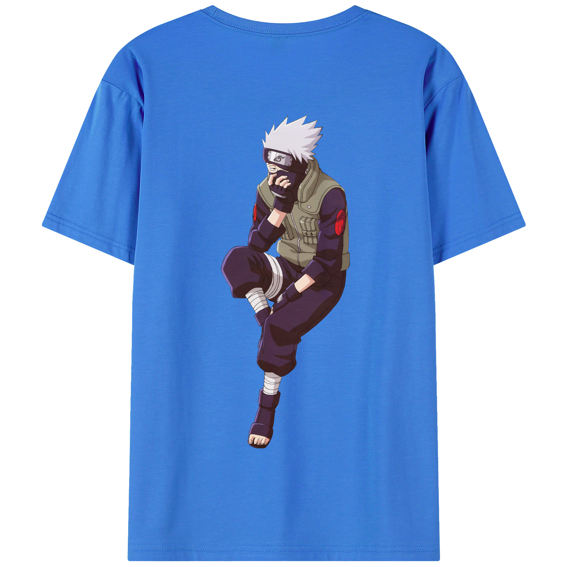（画像用） NARUTO -ナルト- はたけ カカシ Hatake Kakashi 綿100％半袖Tシャツ（背面プリント）