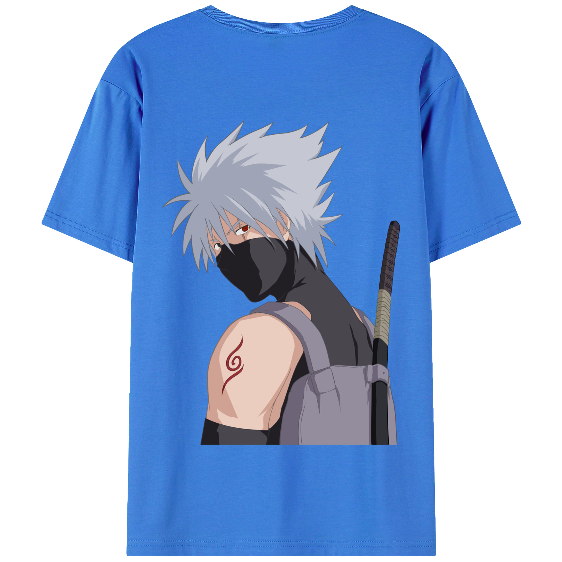 （画像用） NARUTO -ナルト- はたけ カカシ Hatake Kakashi 綿100％半袖Tシャツ（背面プリント）