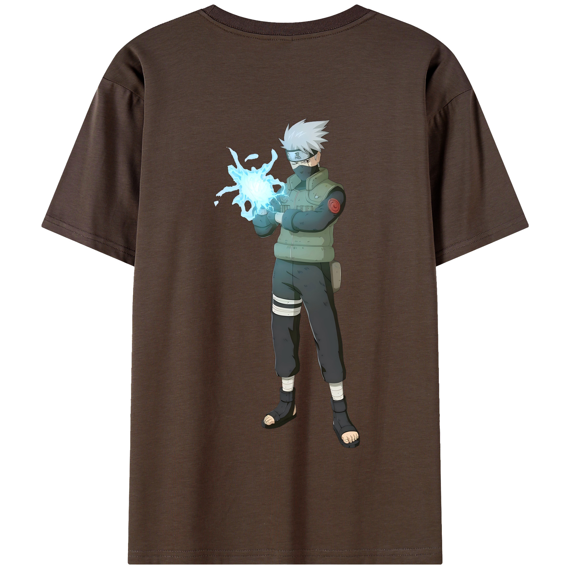 （画像用） NARUTO -ナルト- はたけ カカシ Hatake Kakashi 綿100％半袖Tシャツ（背面プリント）