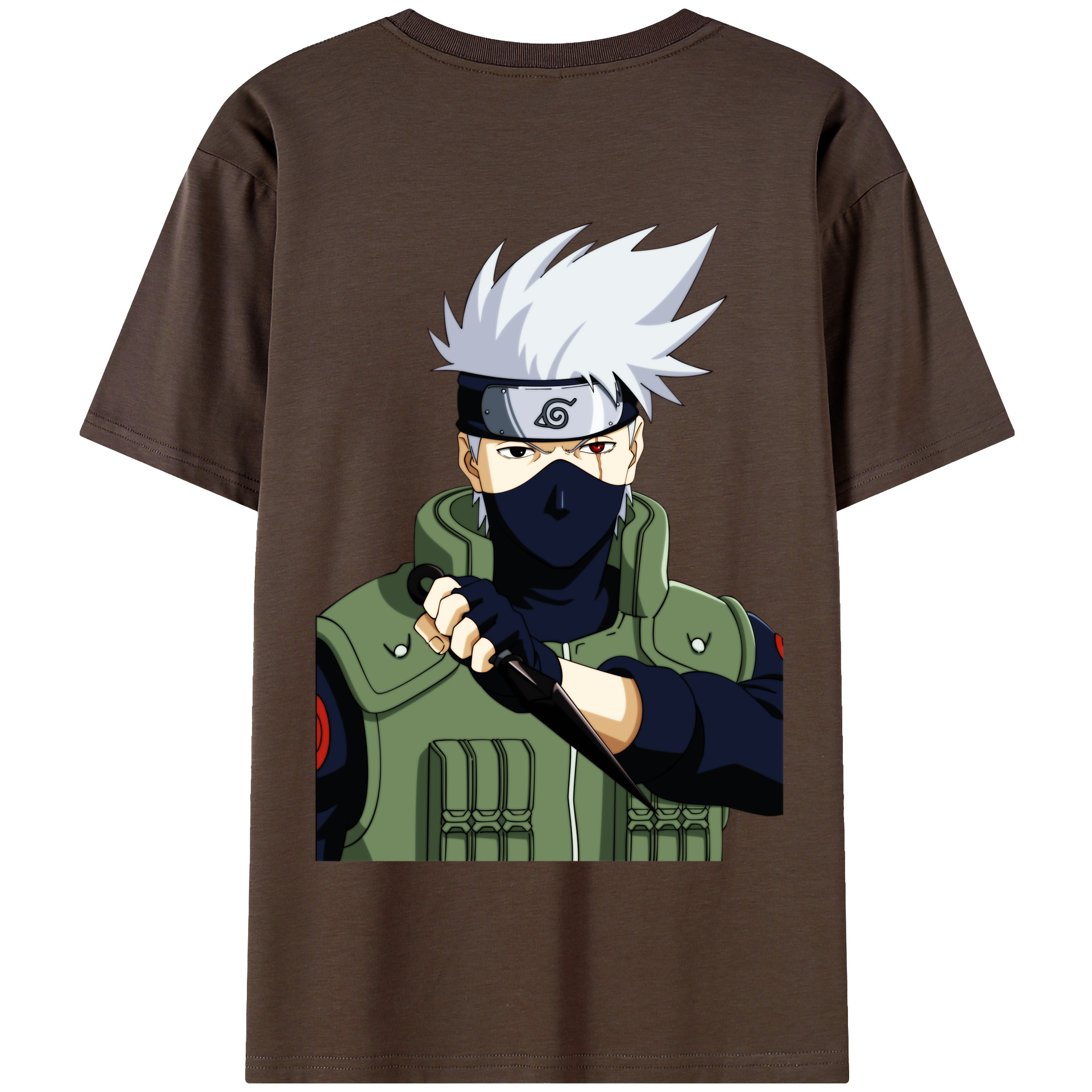 （画像用） NARUTO -ナルト- はたけ カカシ Hatake Kakashi 綿100％半袖Tシャツ（背面プリント）