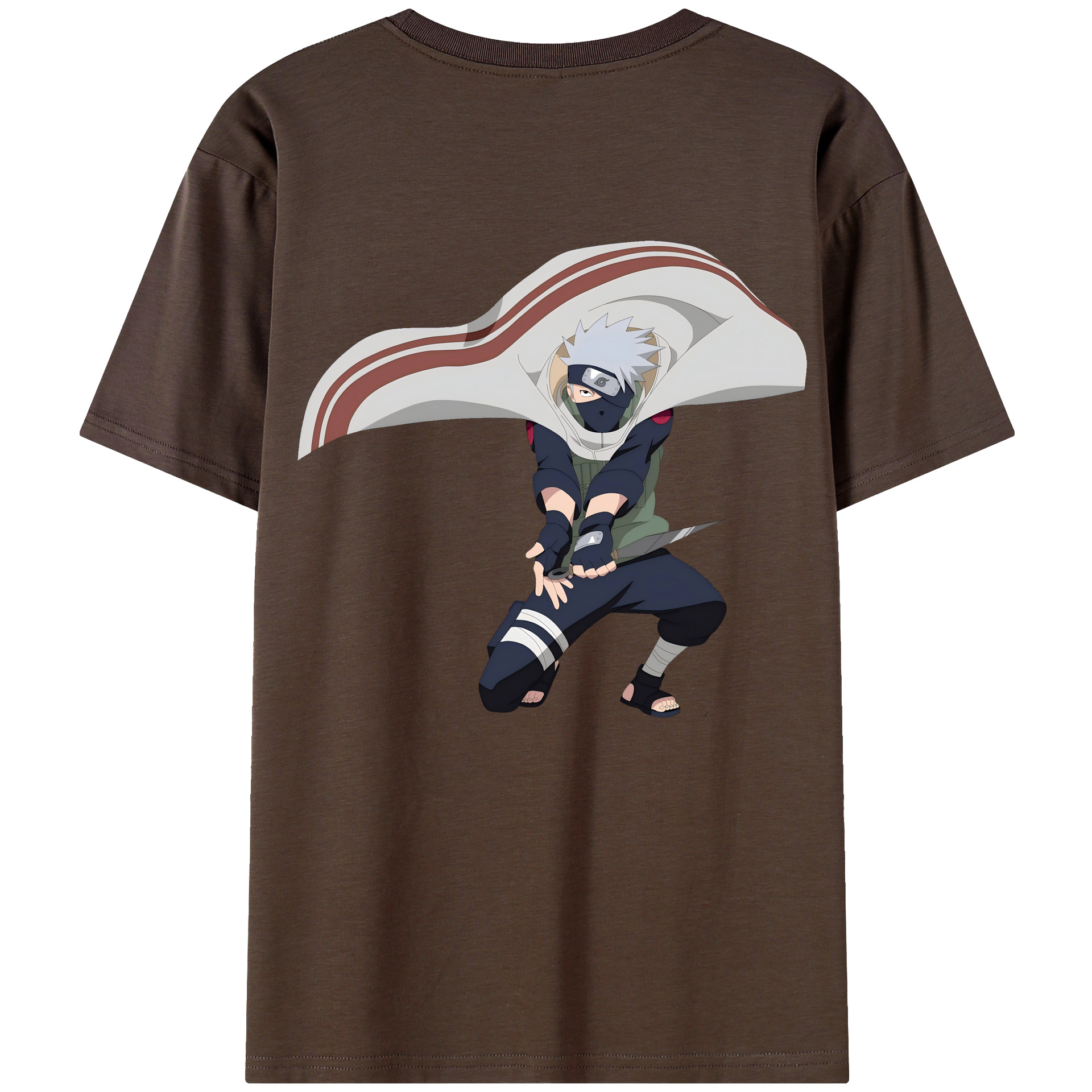 （画像用） NARUTO -ナルト- はたけ カカシ Hatake Kakashi 綿100％半袖Tシャツ（背面プリント）